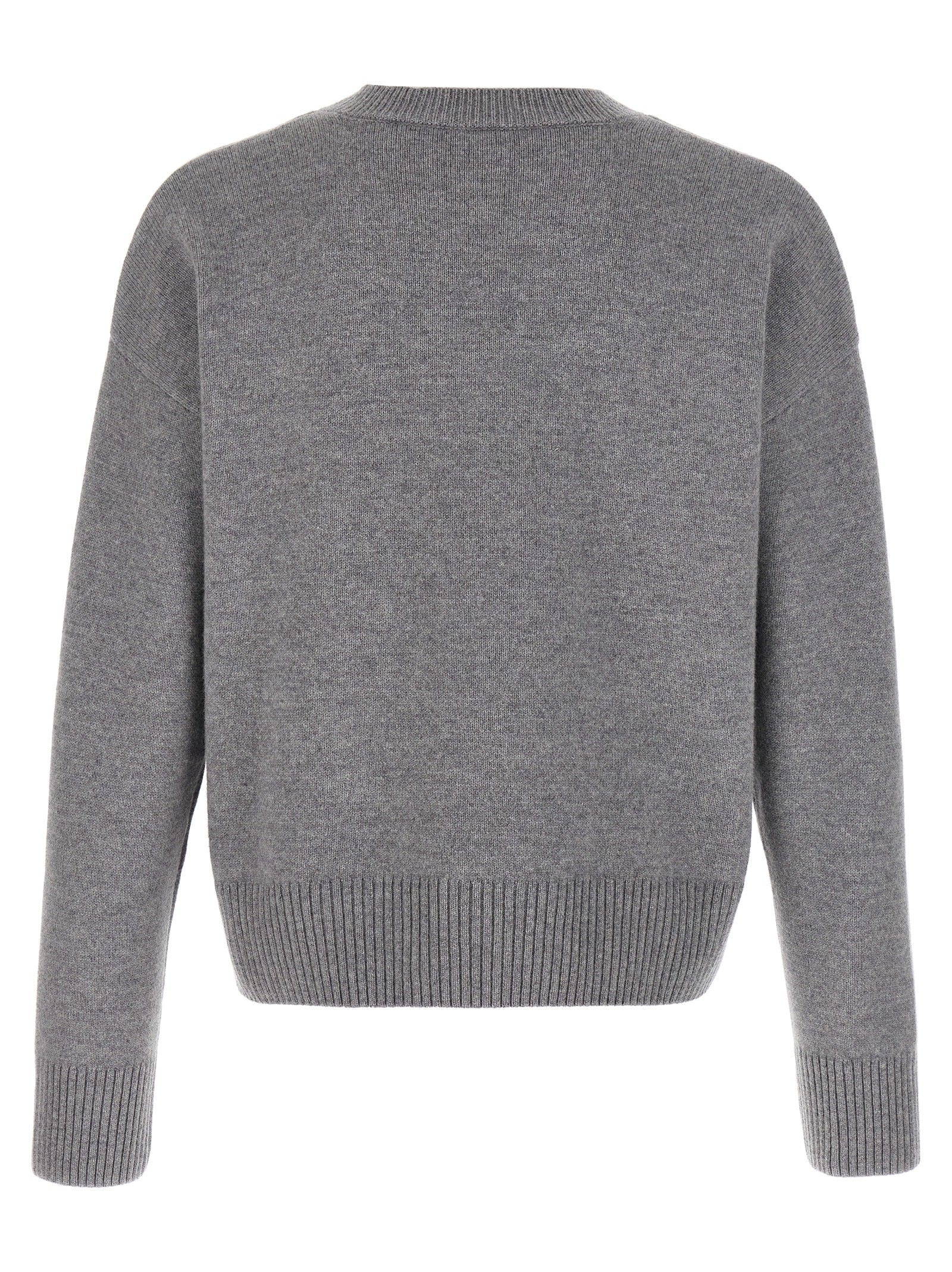 Ami Paris Gray Wool Cardigan Ami Paris