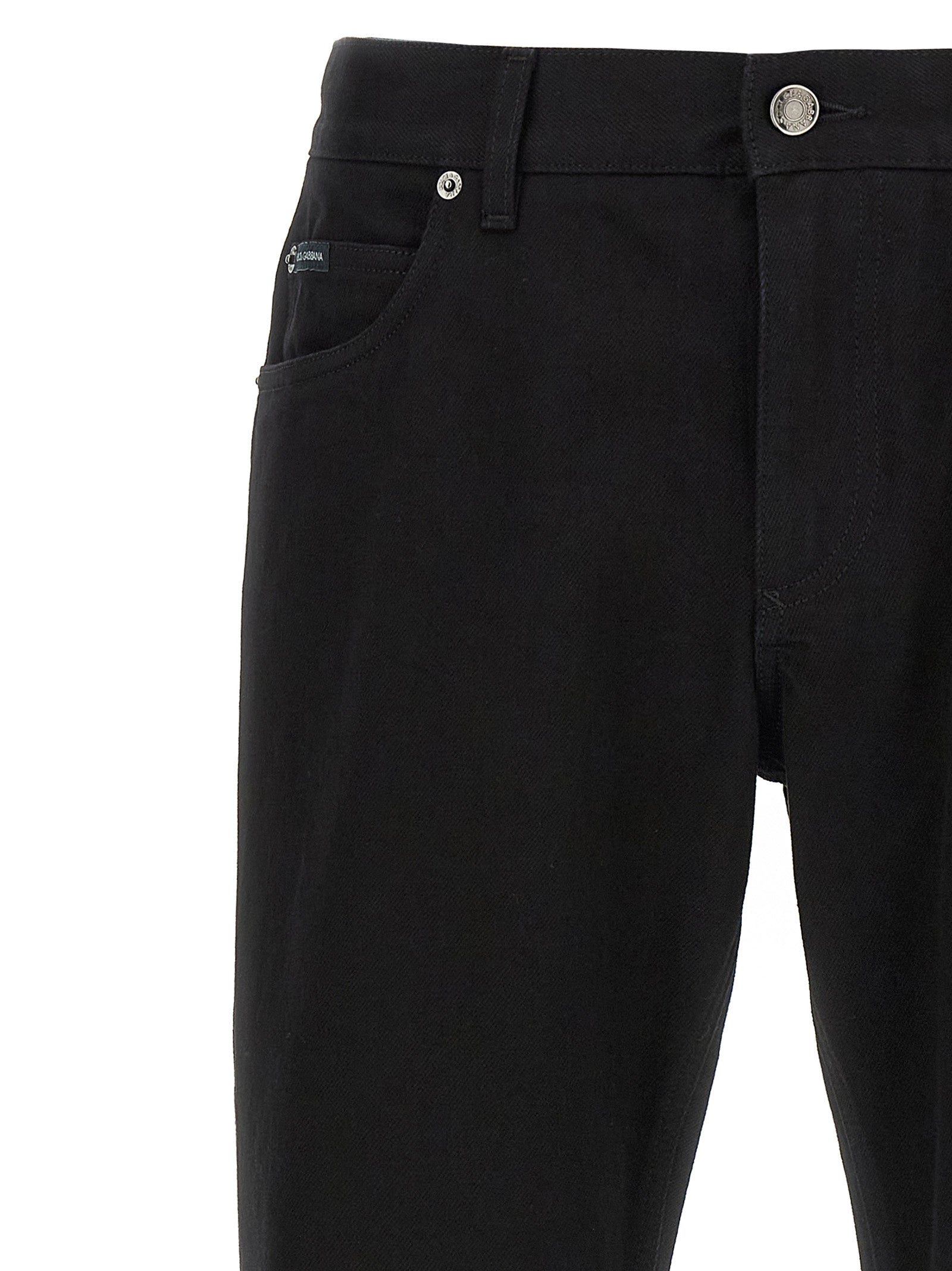 Dolce & Gabbana Black Cotton Straight-Leg Jeans Dolce & Gabbana