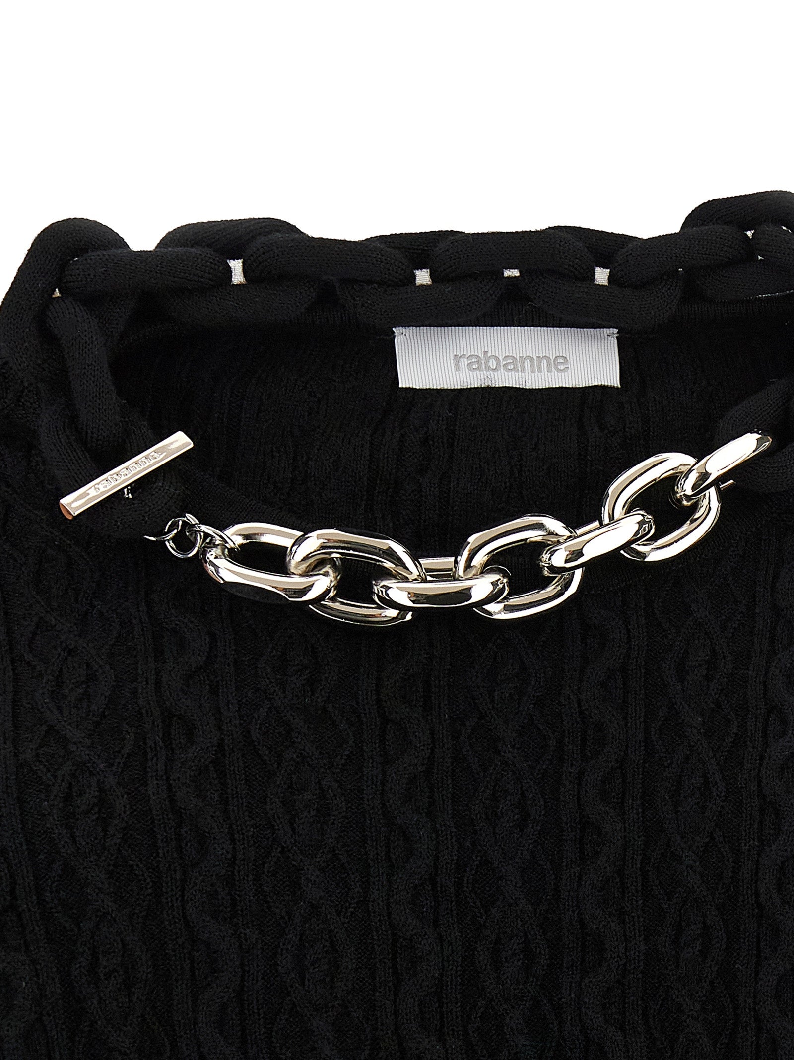 Paco Rabanne Black Wool Cardigan Paco Rabanne