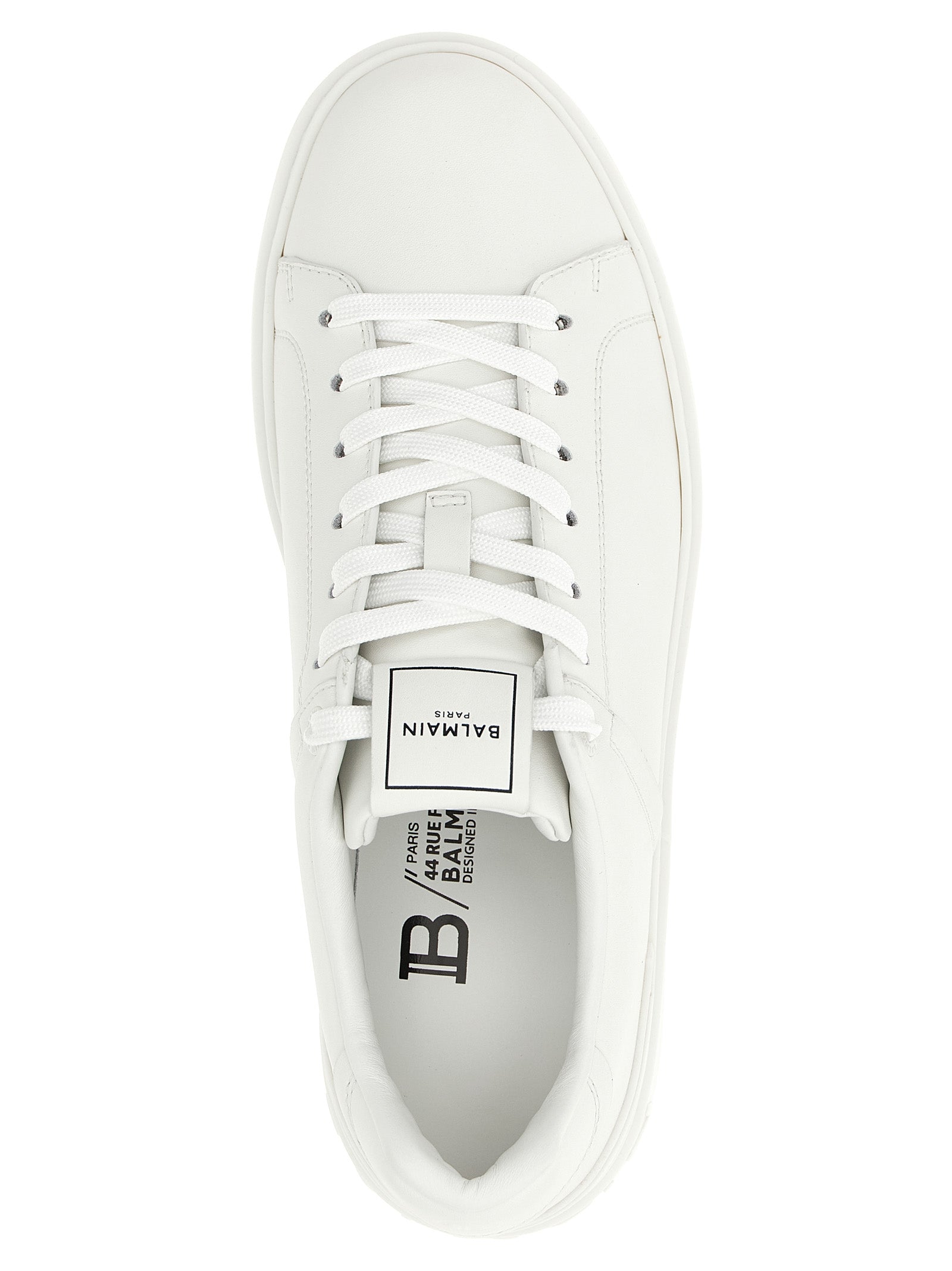 Balmain White Calfskin Low Top Sneakers Balmain