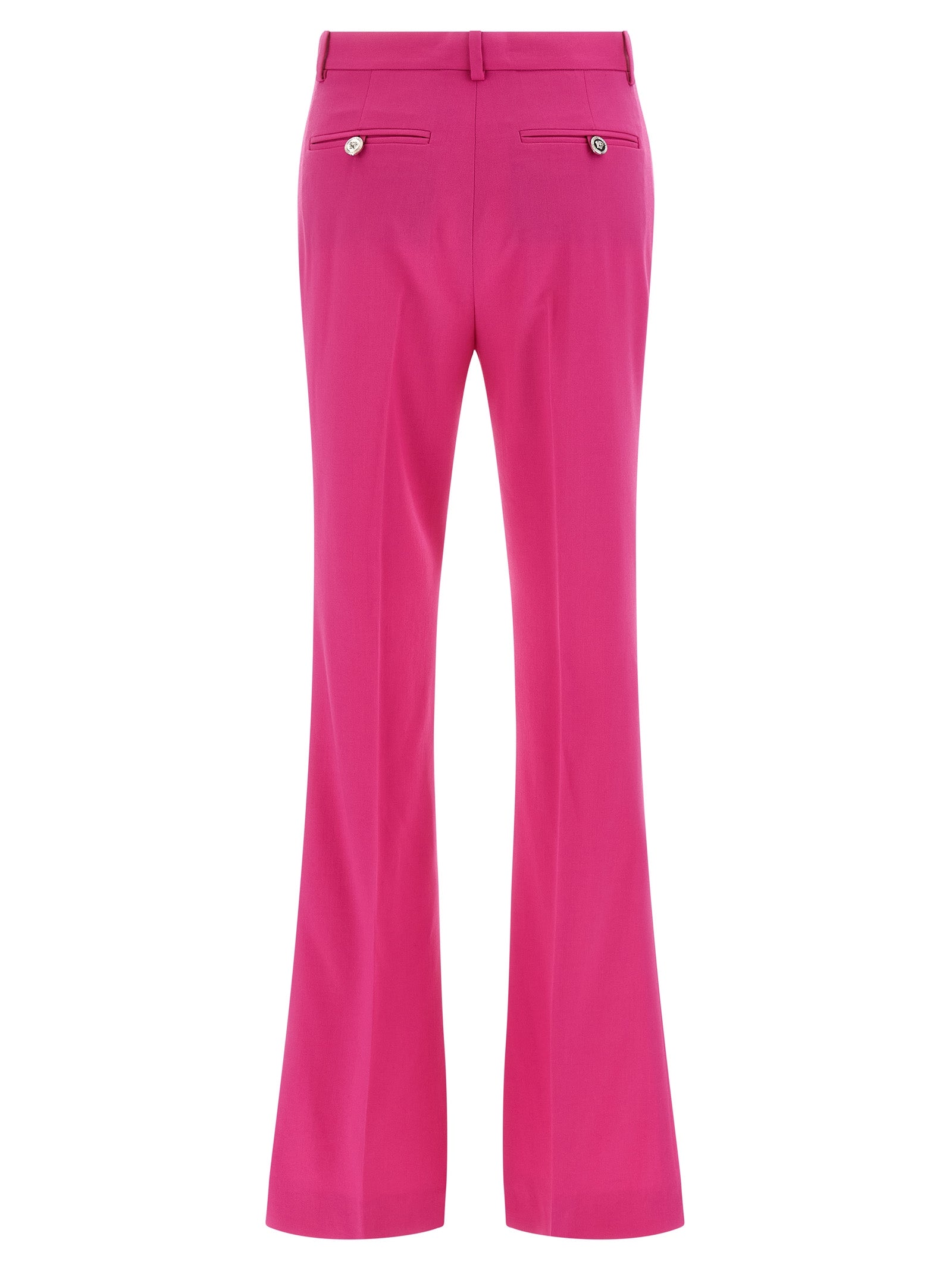 Versace Fuchsia Virgin Wool Flared Pants Versace