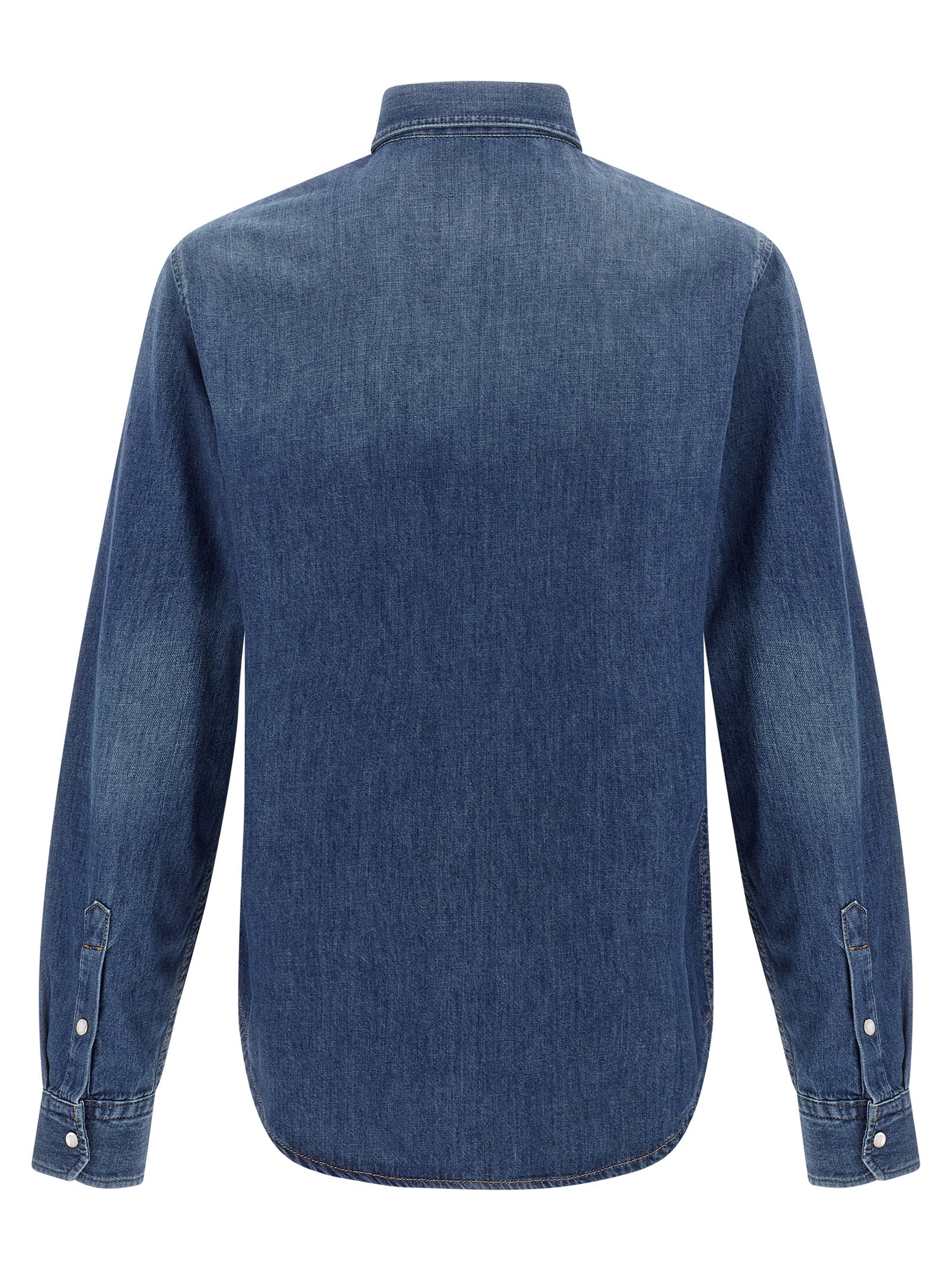 Versace Blue Cotton Blouse Versace