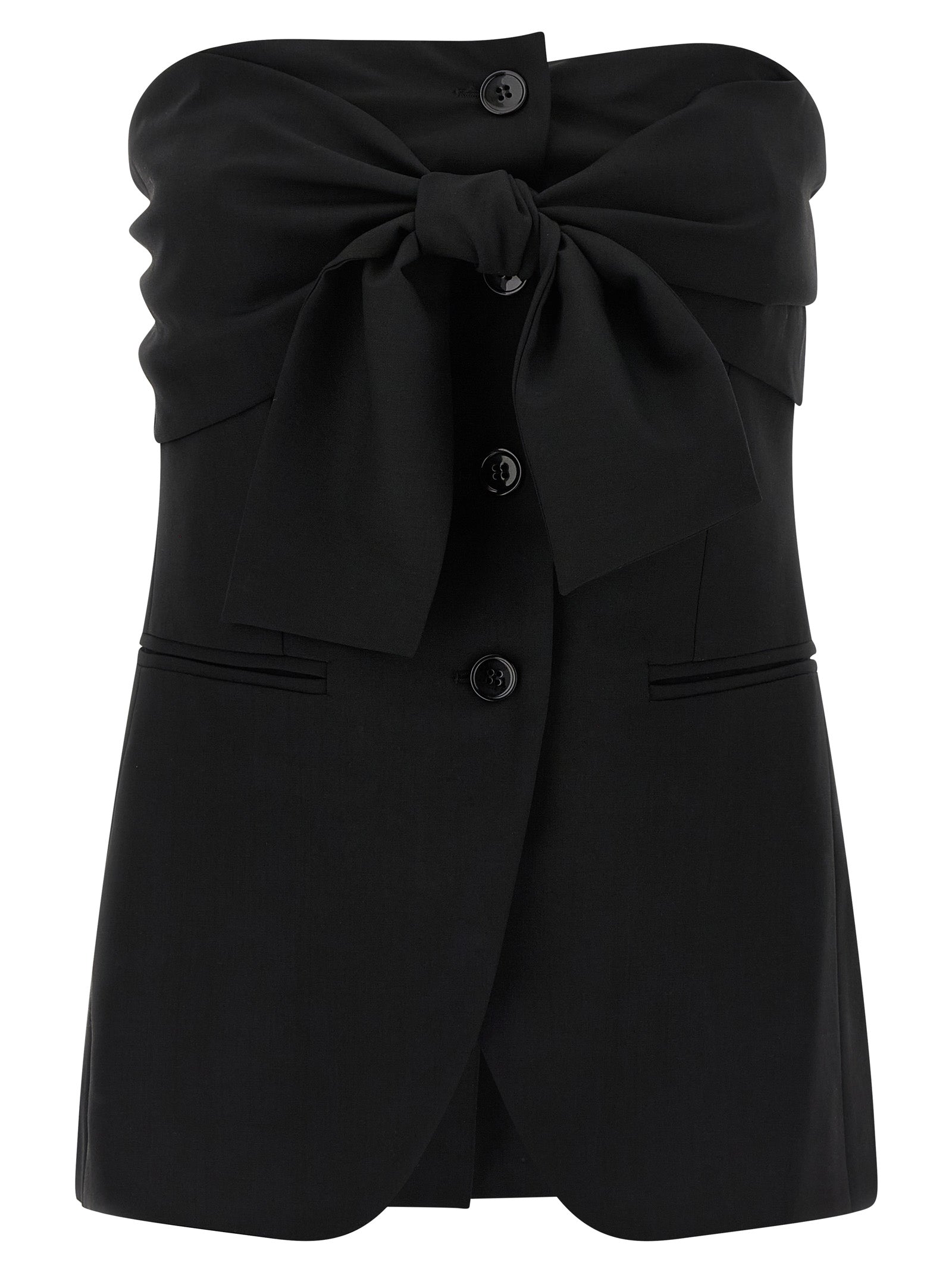 Max Mara Black Virgin Wool Tank Tops Max Mara