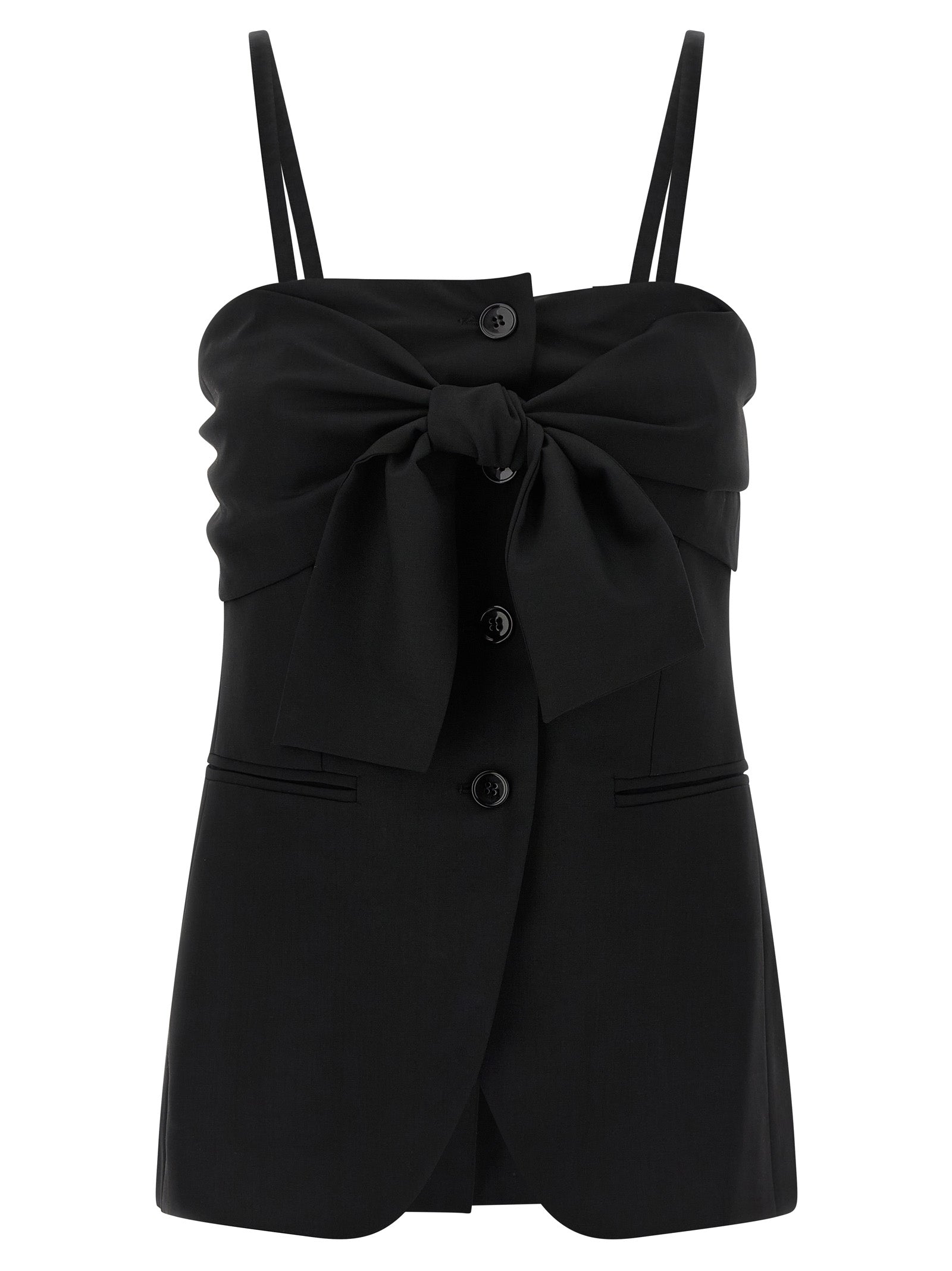 Max Mara Black Virgin Wool Tank Tops Max Mara