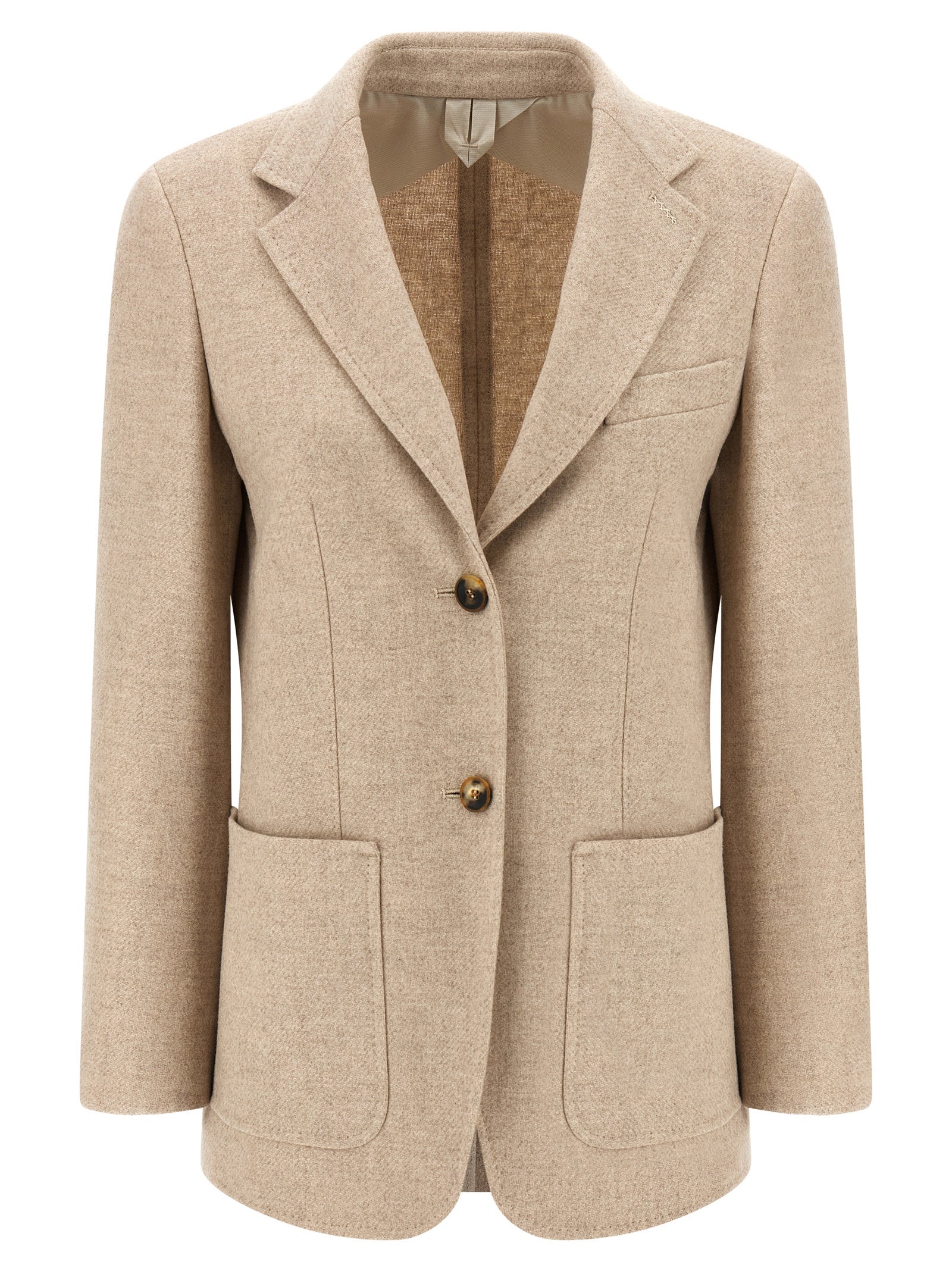 Max Mara Beige Alpaca Leather Blazer Max Mara