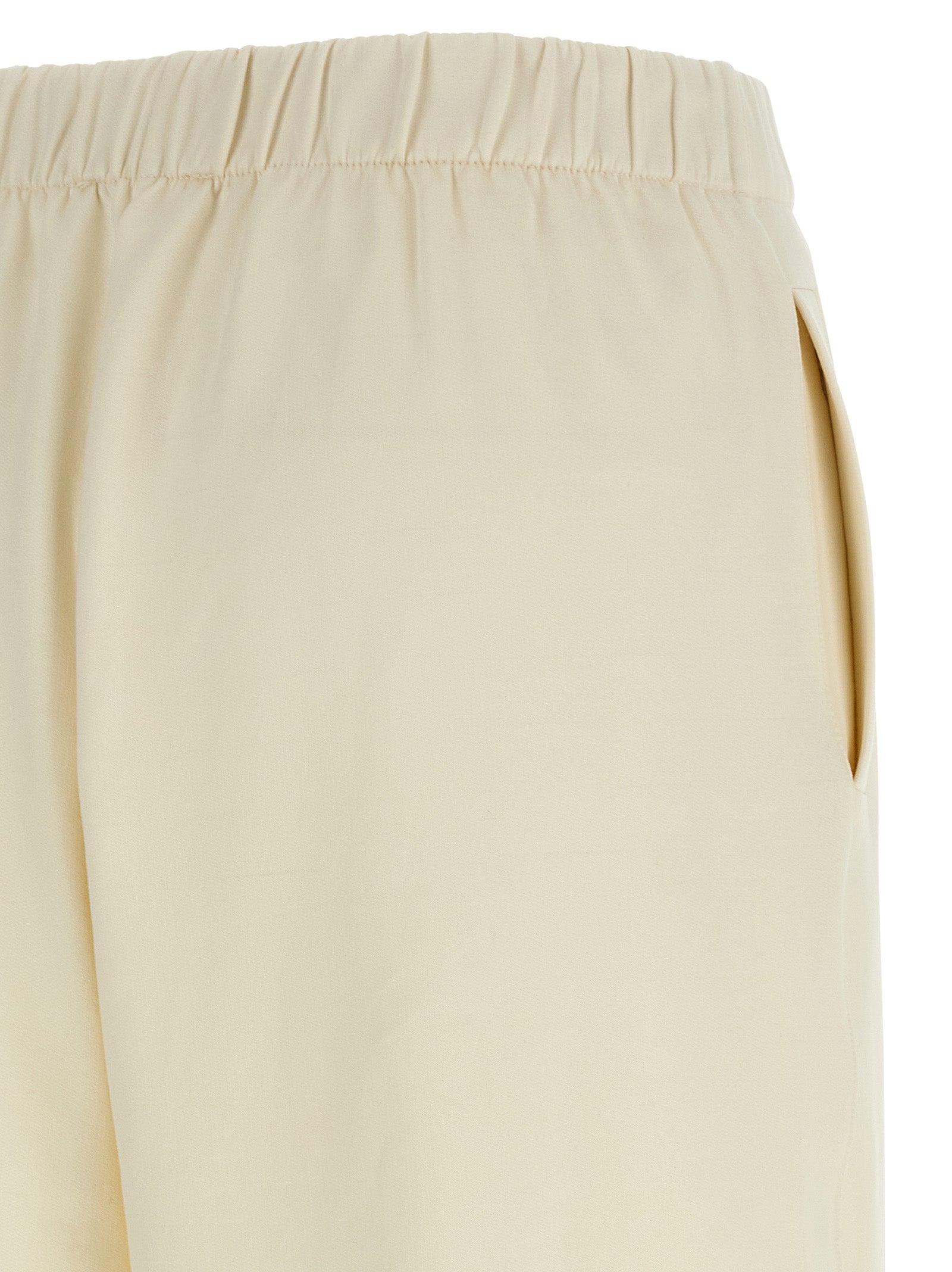 Max Mara White Silk Casual Pants Max Mara