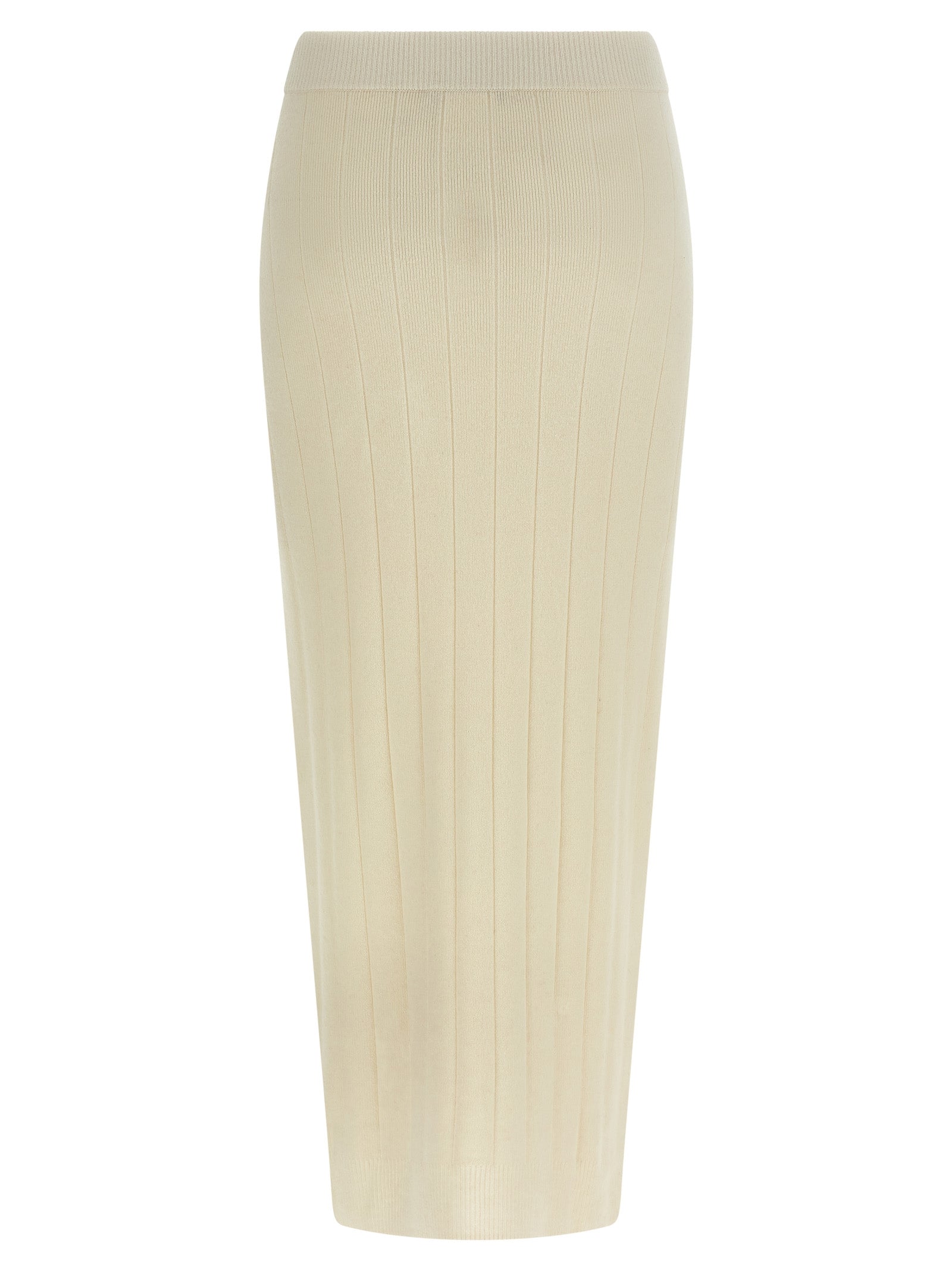 Max Mara White Cashmere Midi Skirt Max Mara