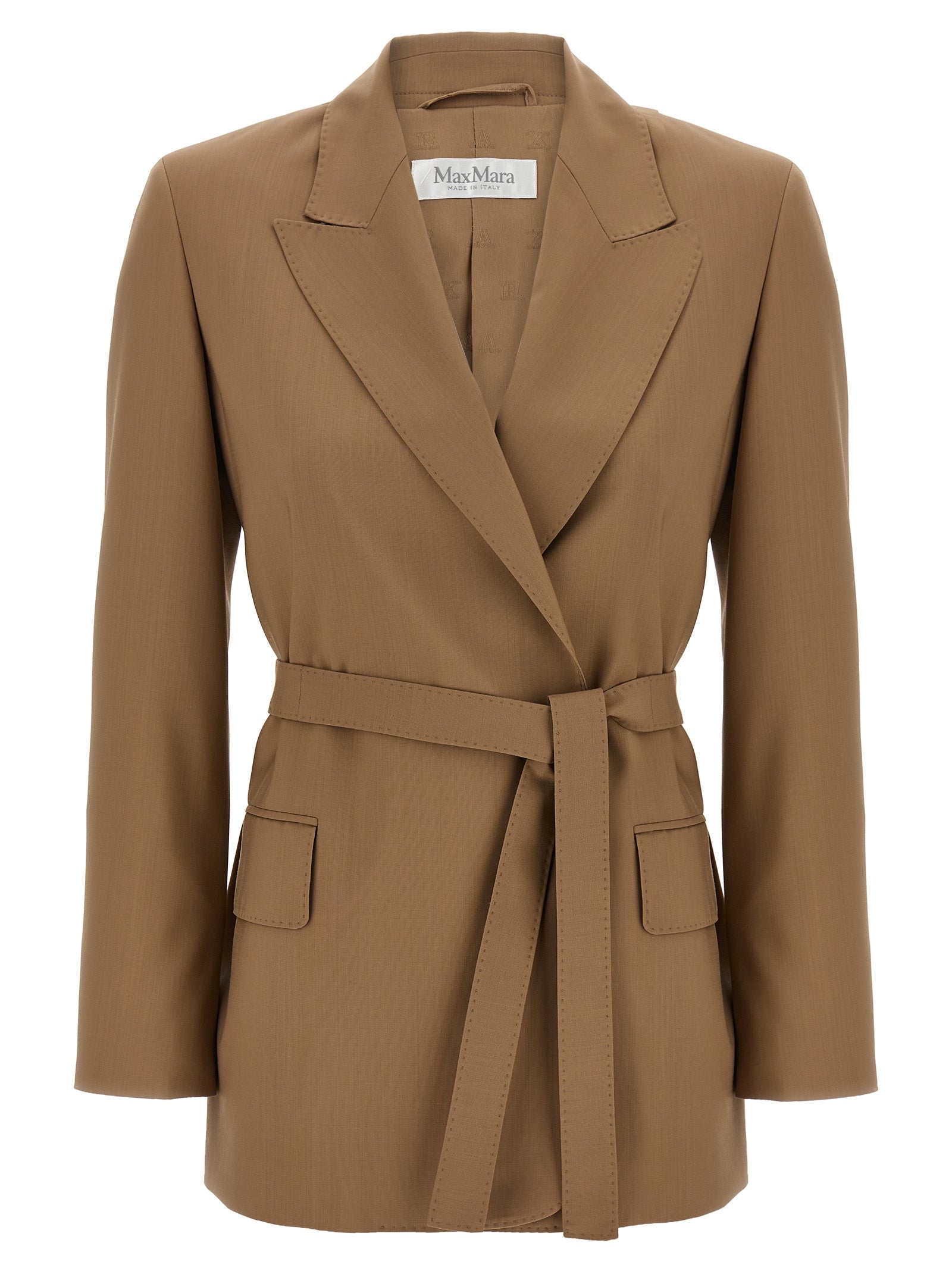 Max Mara Brown Virgin Wool Blazer Max Mara