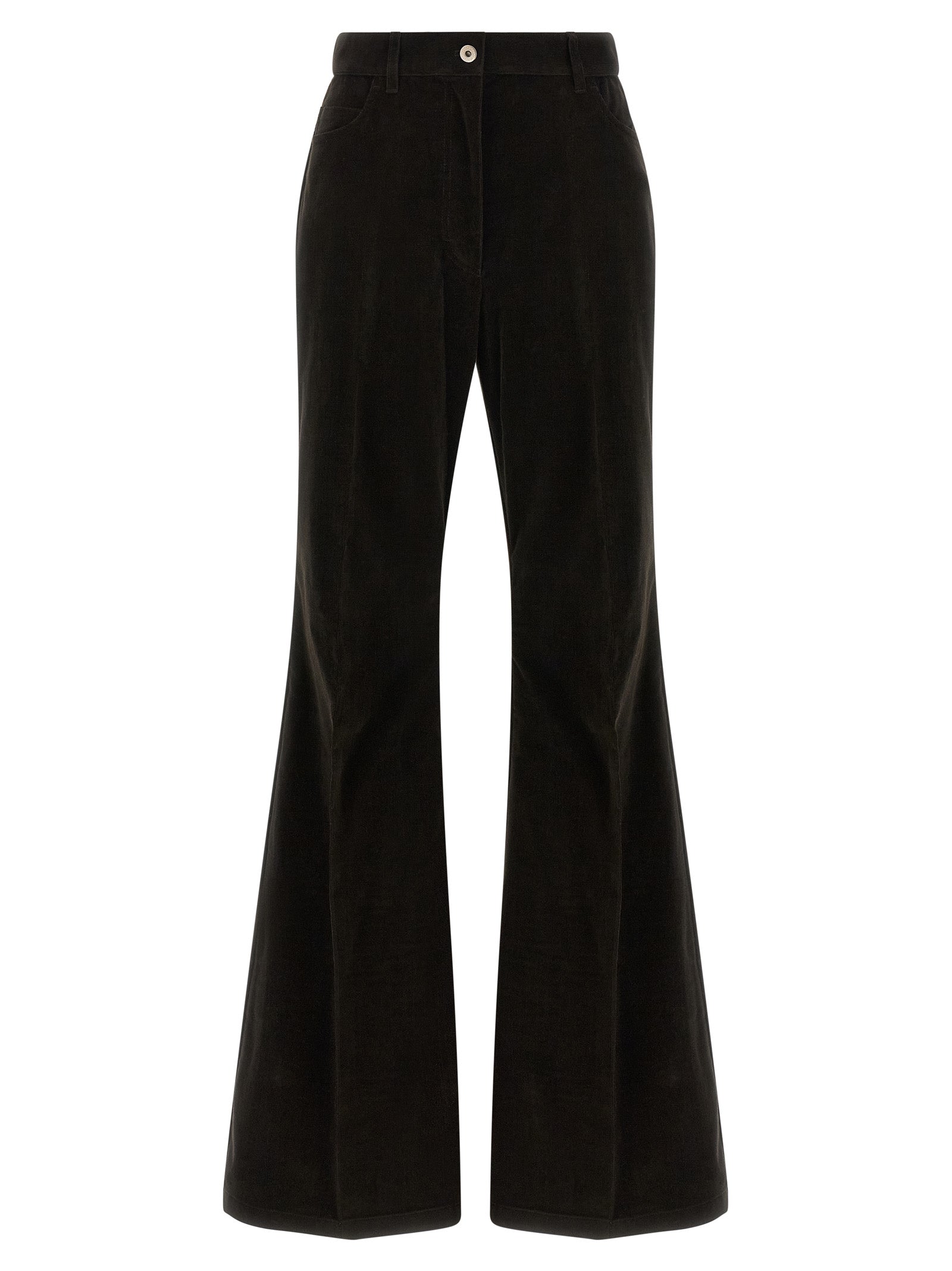 Ferragamo Brown Cotton Flared Pants Ferragamo