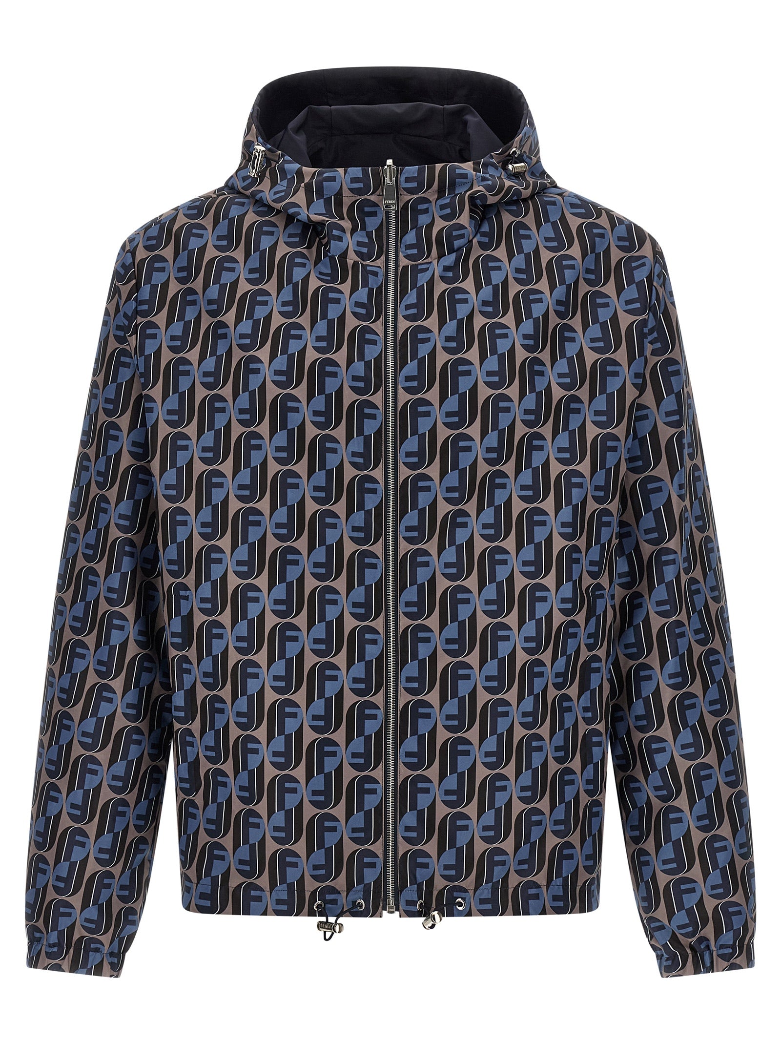 Fendi Blue Polyester Shell Jacket Fendi