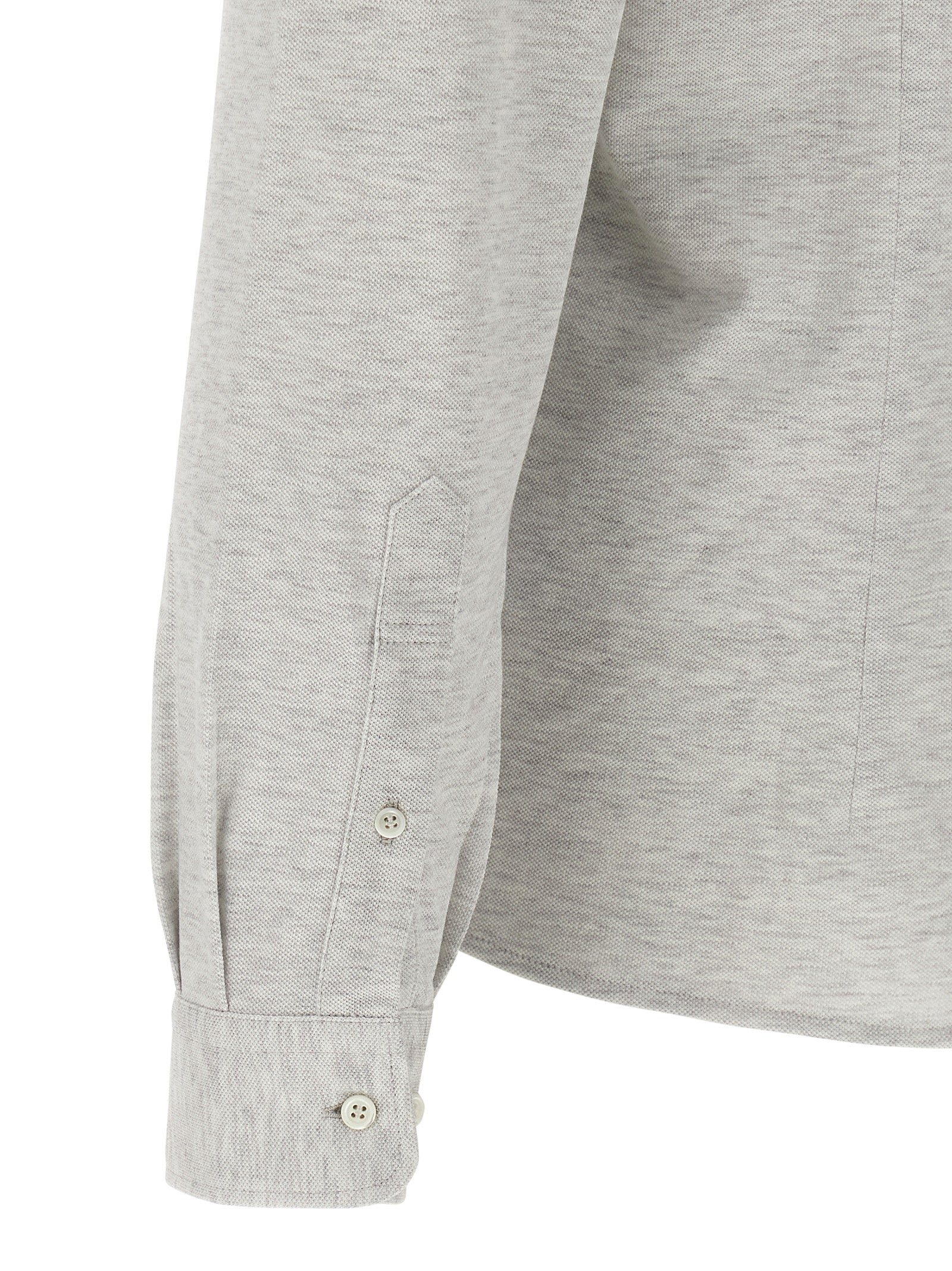 Brunello Cucinelli Gray Cotton Blouse Brunello Cucinelli