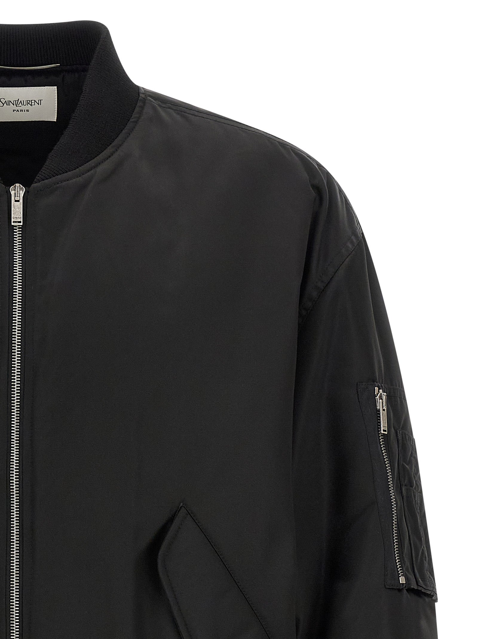 Saint Laurent Black Polyamide Bomber Saint Laurent