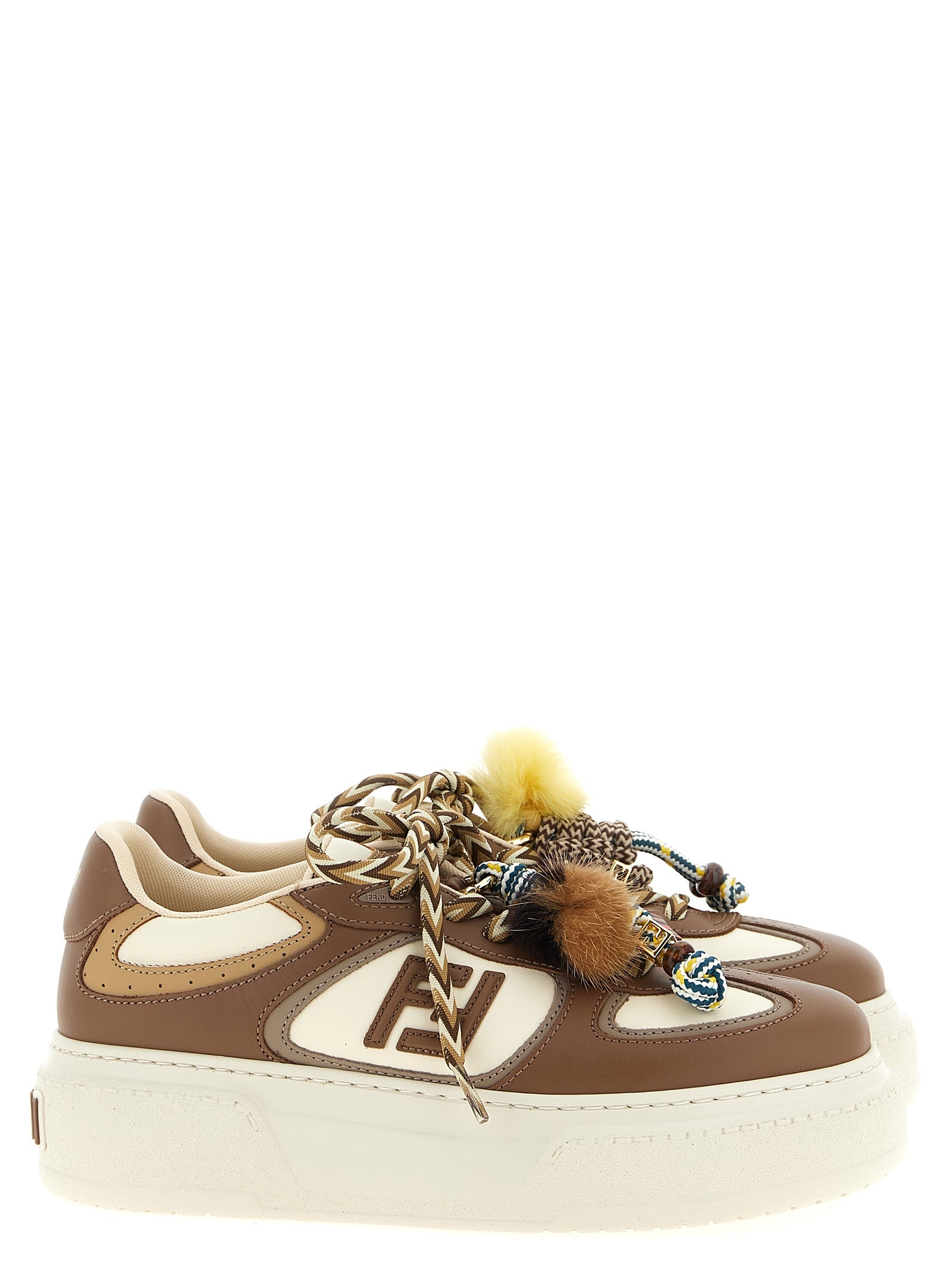 Fendi Multicolor Calfskin Platform Sneakers Fendi