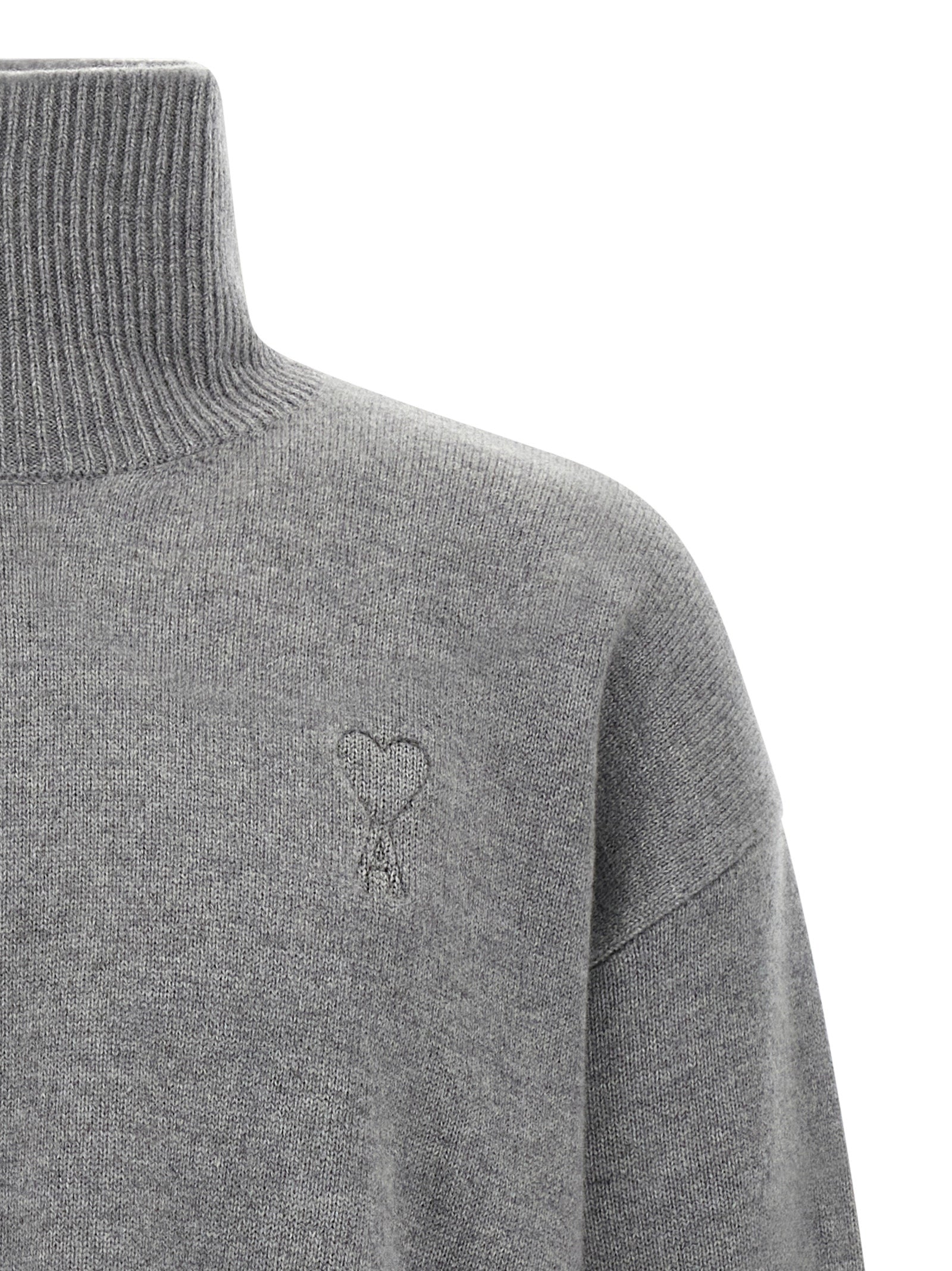 Ami Paris Gray Wool Cardigan Ami Paris