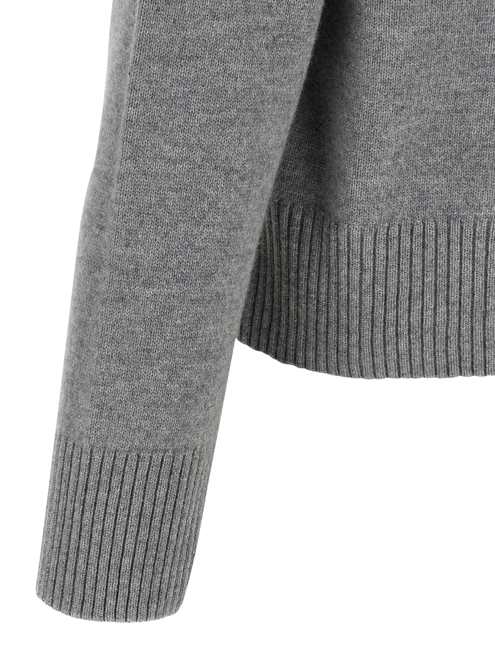 Ami Paris Gray Wool Cardigan Ami Paris