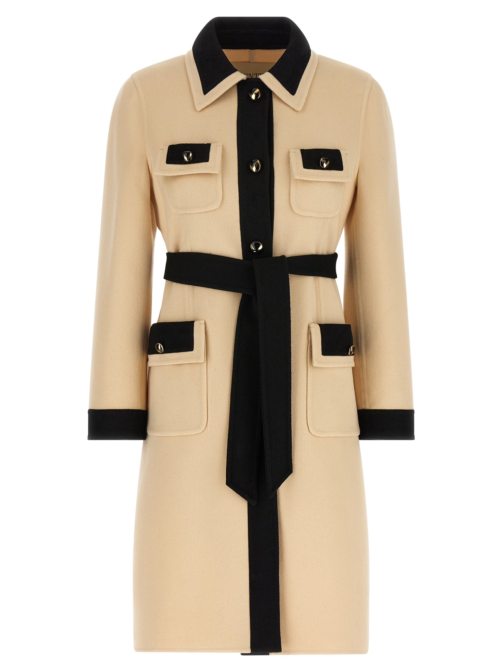 Valentino Garavani Bicolor Virgin Wool Coat Valentino Garavani