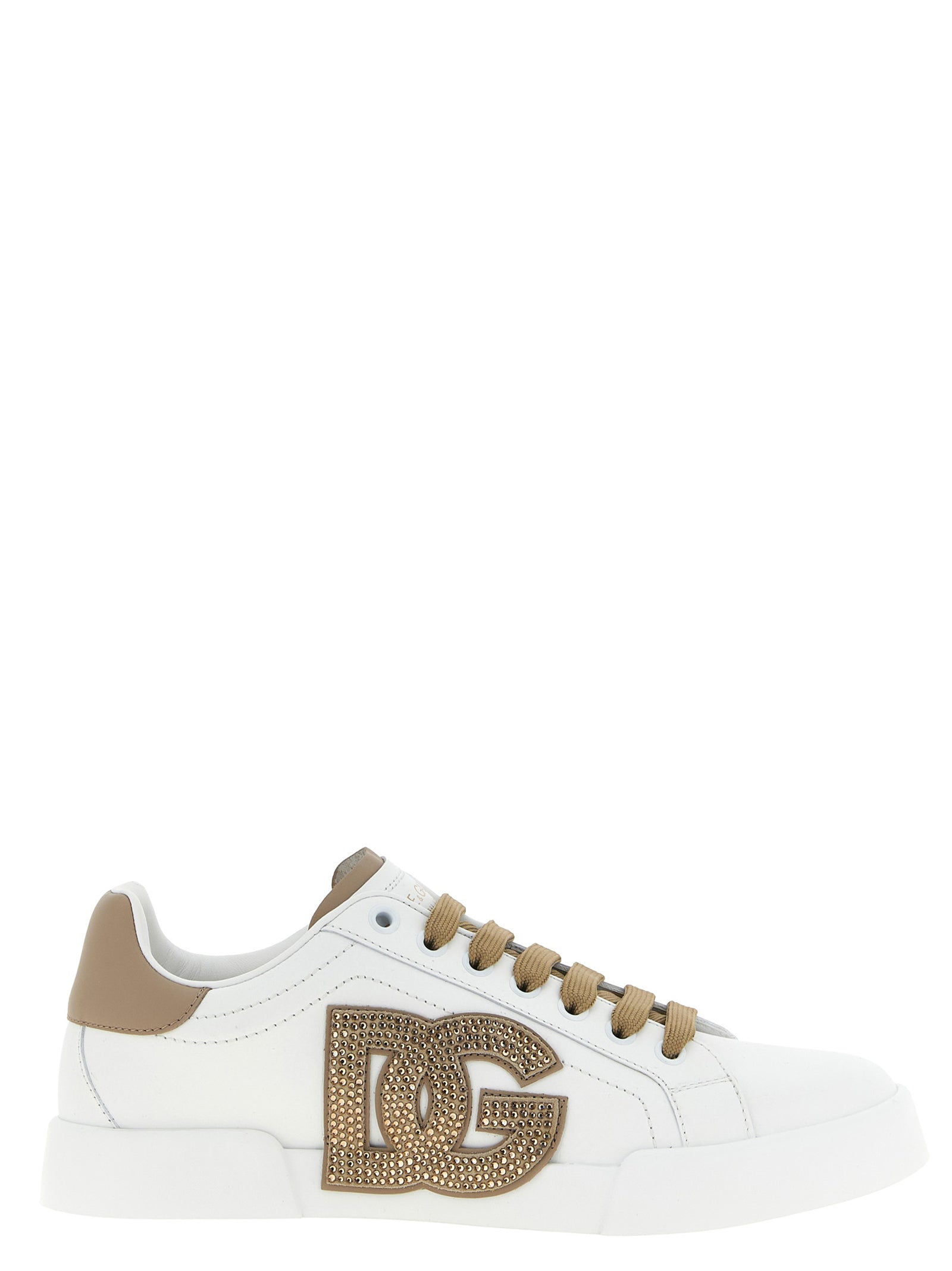 Dolce & Gabbana Beige Calfskin Sneakers Dolce & Gabbana