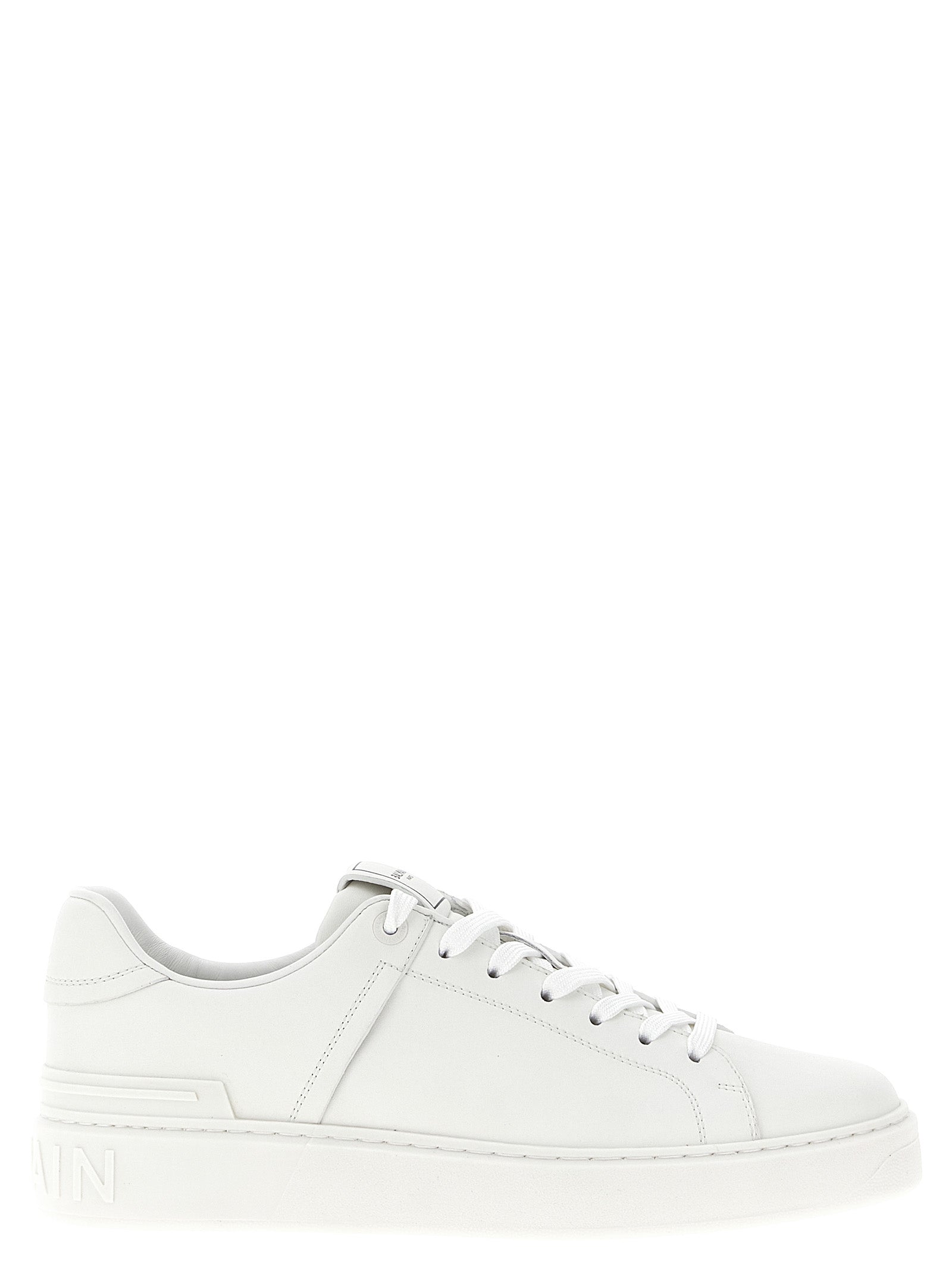 Balmain White Calfskin Low Top Sneakers Balmain