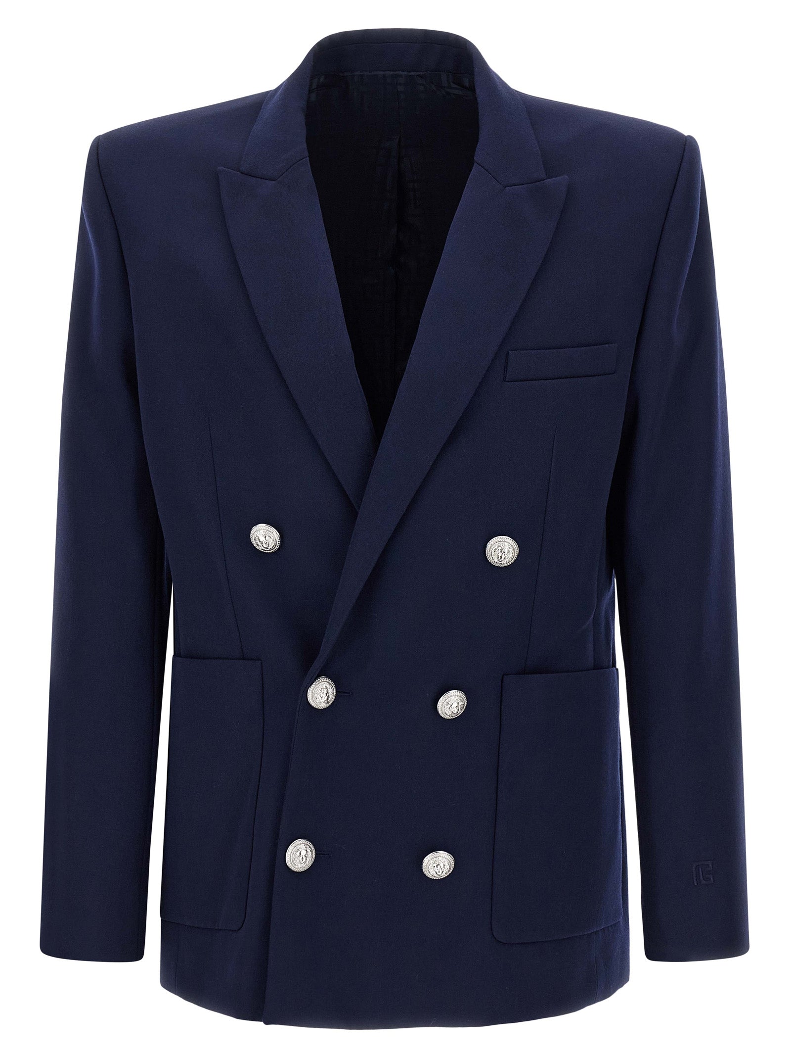 Balmain Blue Virgin Wool Blazer Balmain