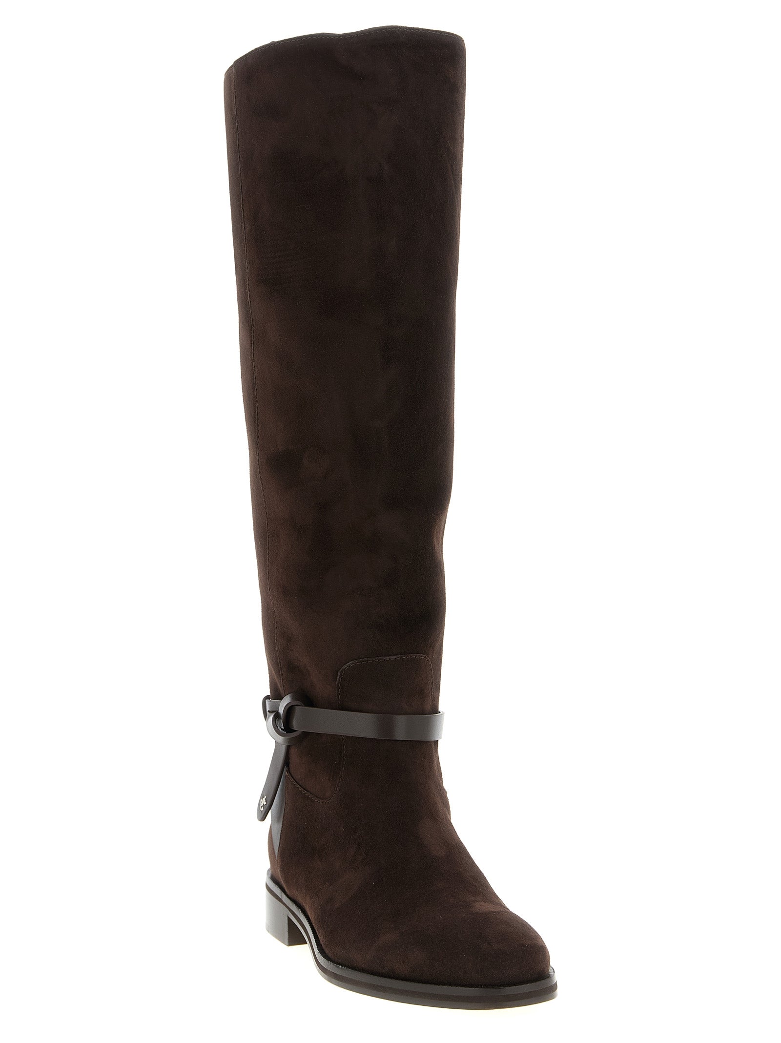 Jimmy Choo Brown Leather Over The Knee Jimmy Choo