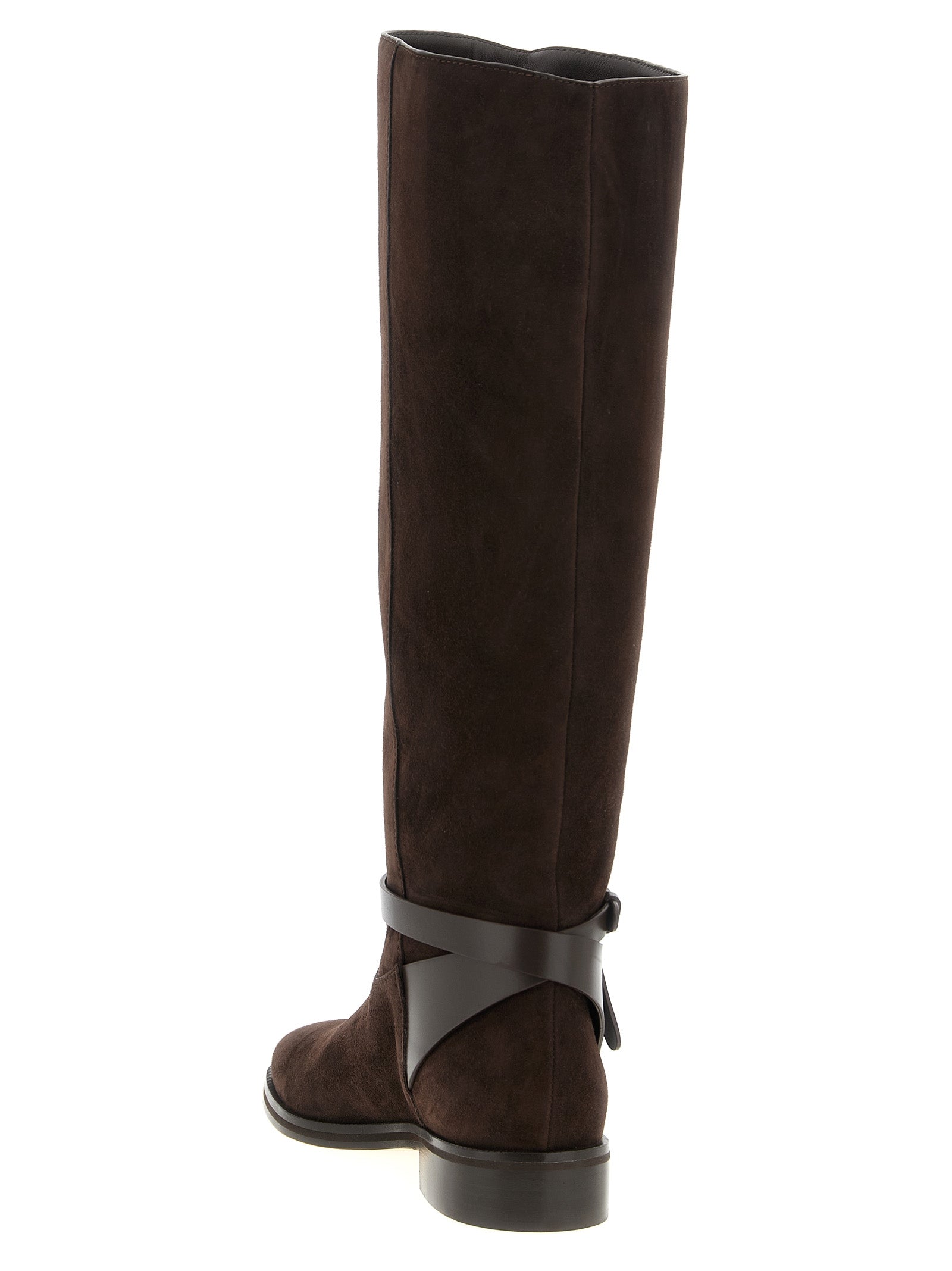 Jimmy Choo Brown Leather Over The Knee Jimmy Choo