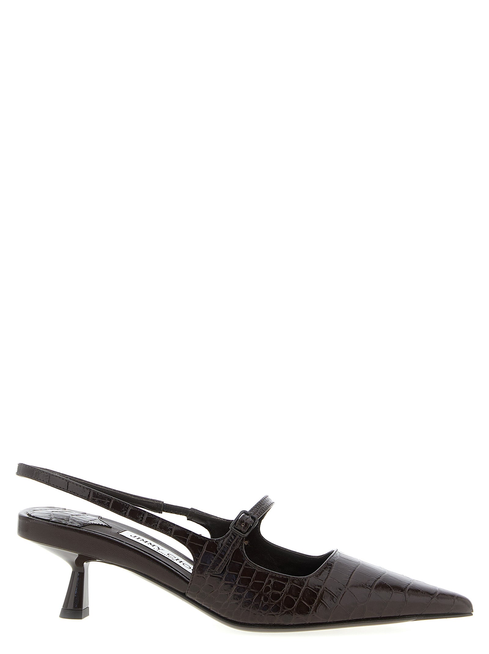 Jimmy Choo Brown Leather Mid Heel Pumps Jimmy Choo