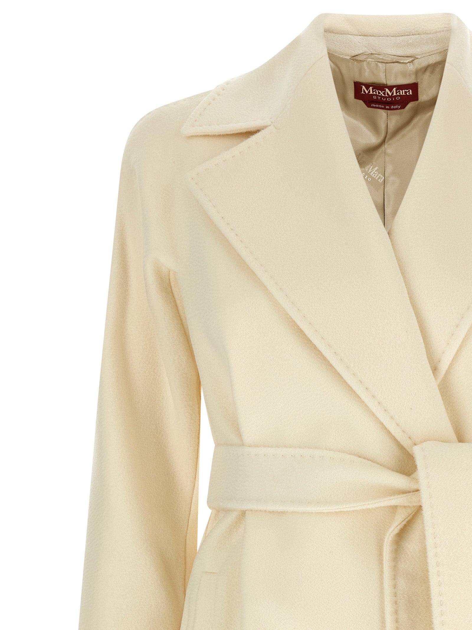 Max Mara White Virgin Wool Coat Max Mara