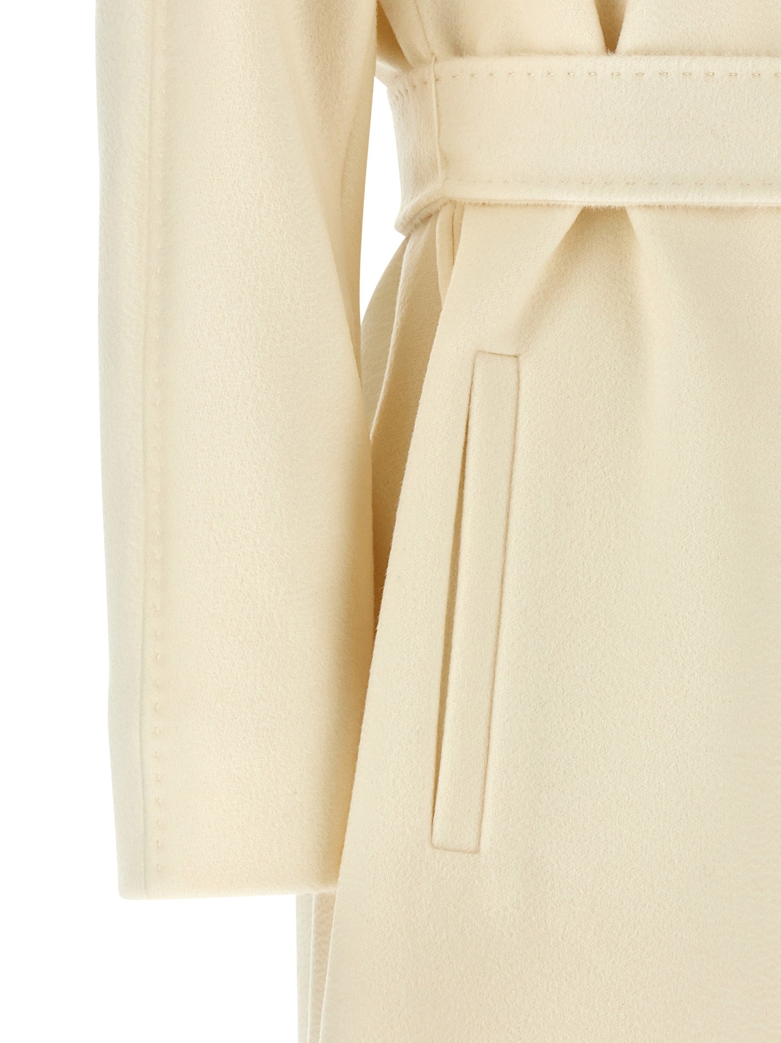 Max Mara White Virgin Wool Coat Max Mara