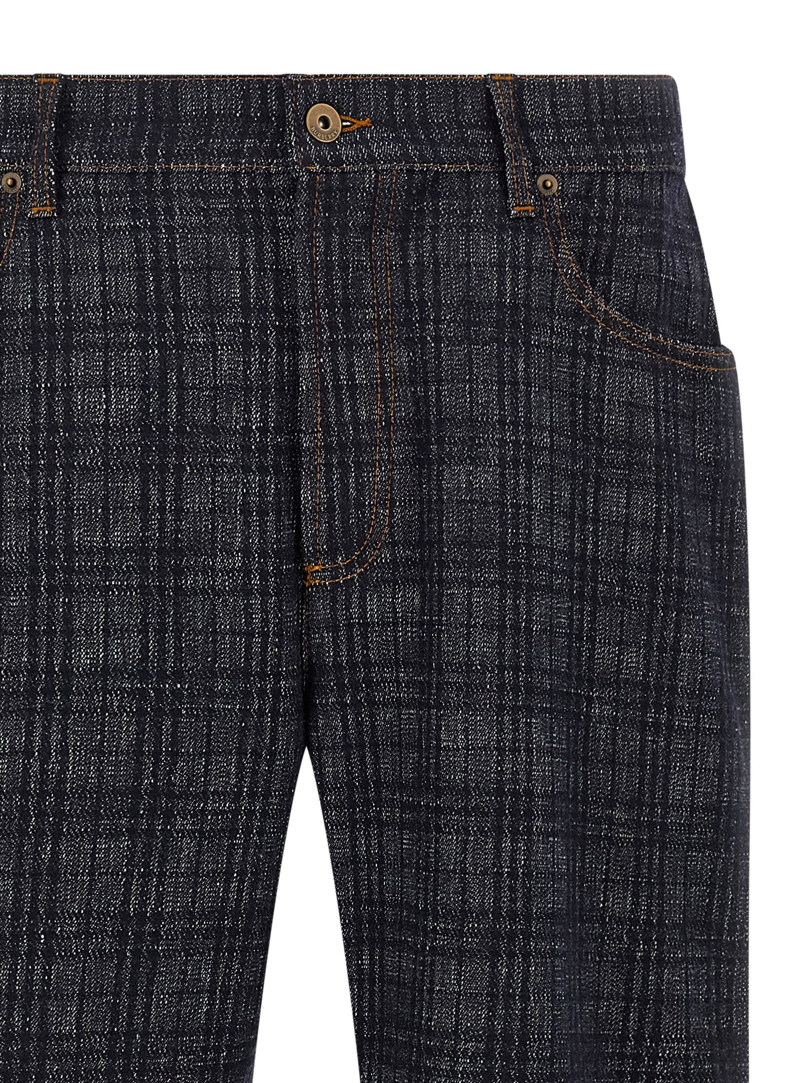 Burberry Blue Cotton Straight-Leg Jeans Burberry