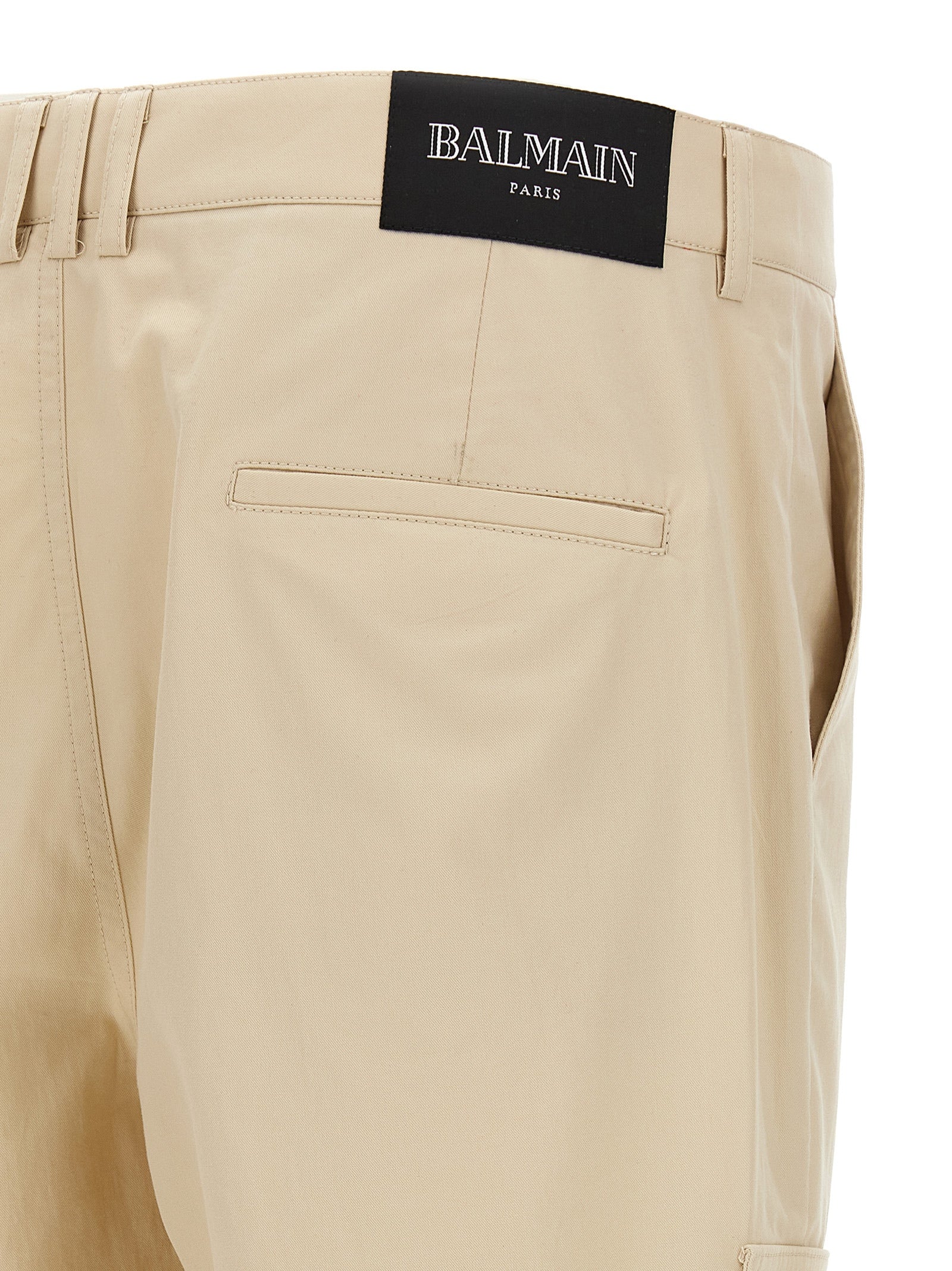Balmain Beige Cotton Cargo Pants Balmain