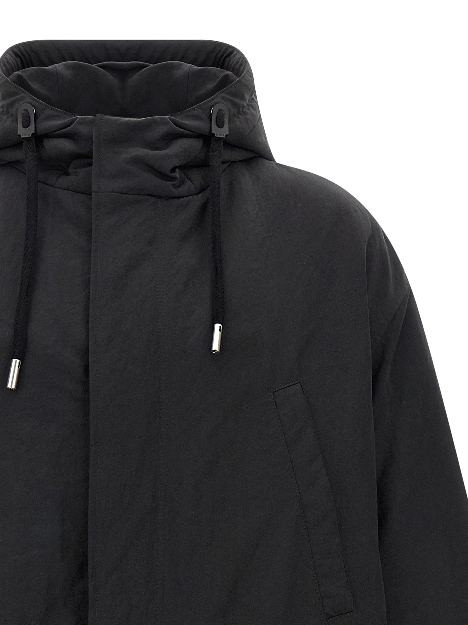 Ami Paris Gray Polyamide Parka Ami Paris