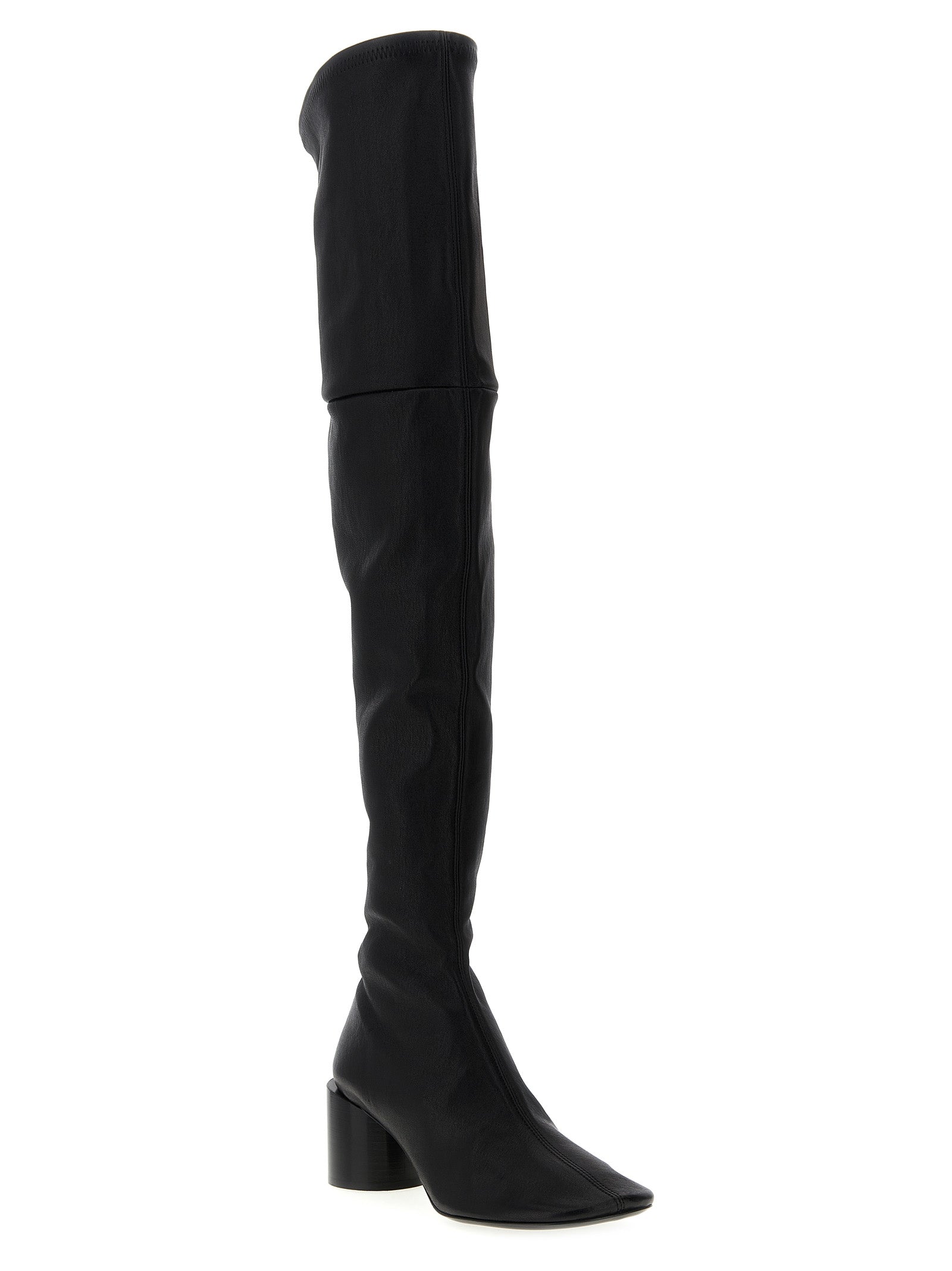 Jil Sander Black Leather Over The Knee Jil Sander