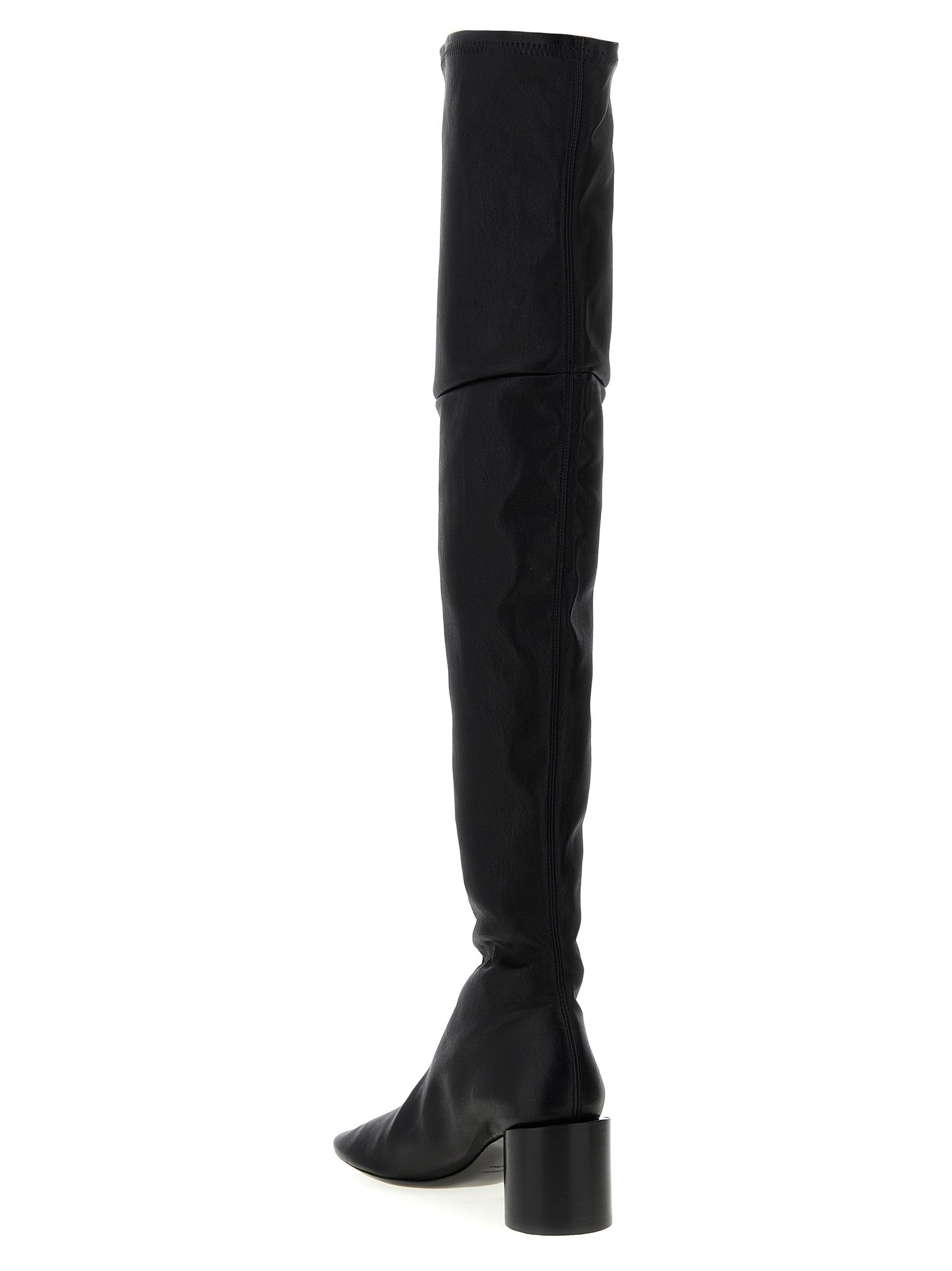 Jil Sander Black Leather Over The Knee Jil Sander