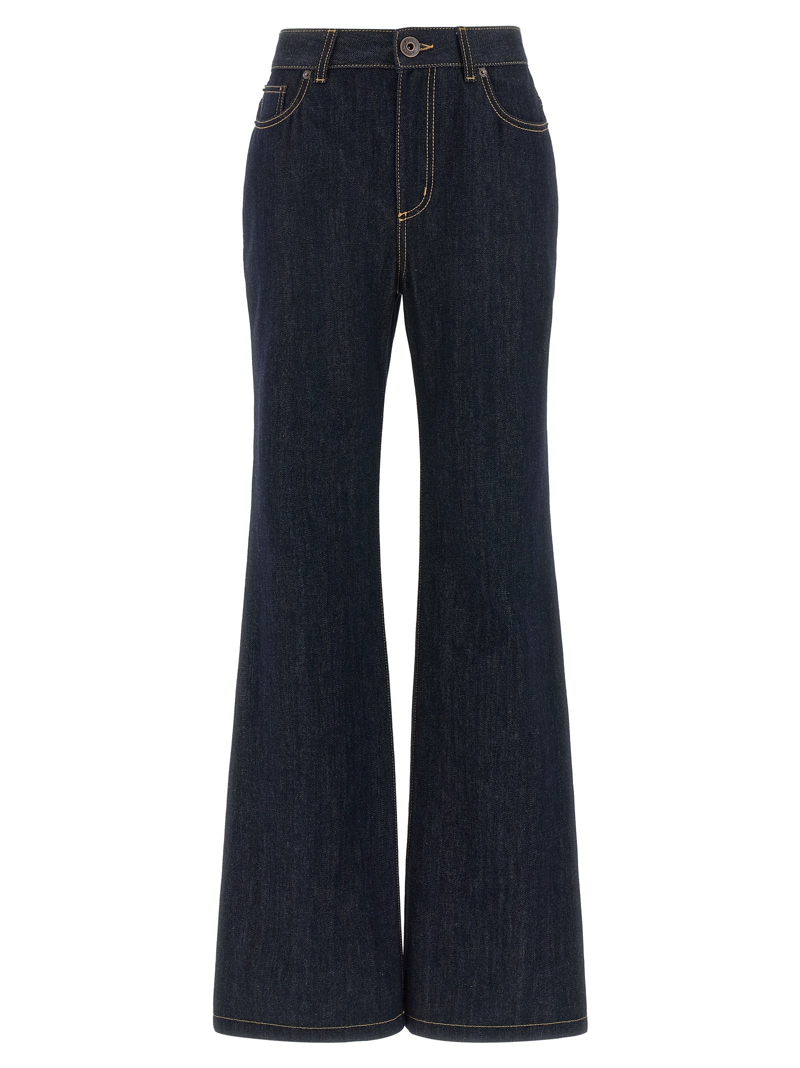 Alexander McQueen Blue Cotton Flared Jeans Alexander McQueen