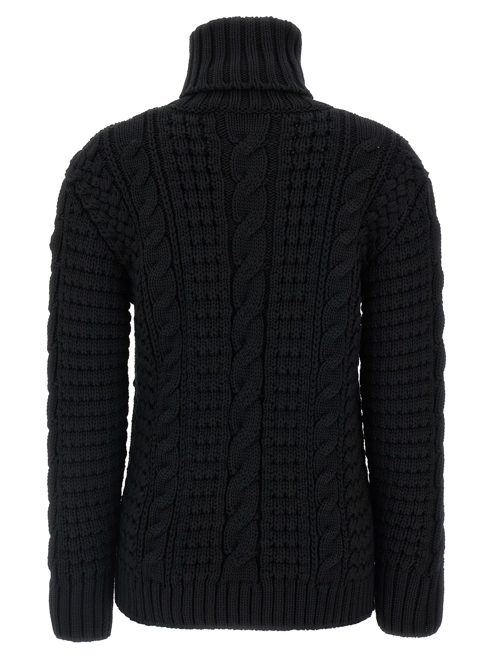 MONCLER GENIUS Black Virgin Wool Cardigan MONCLER GENIUS