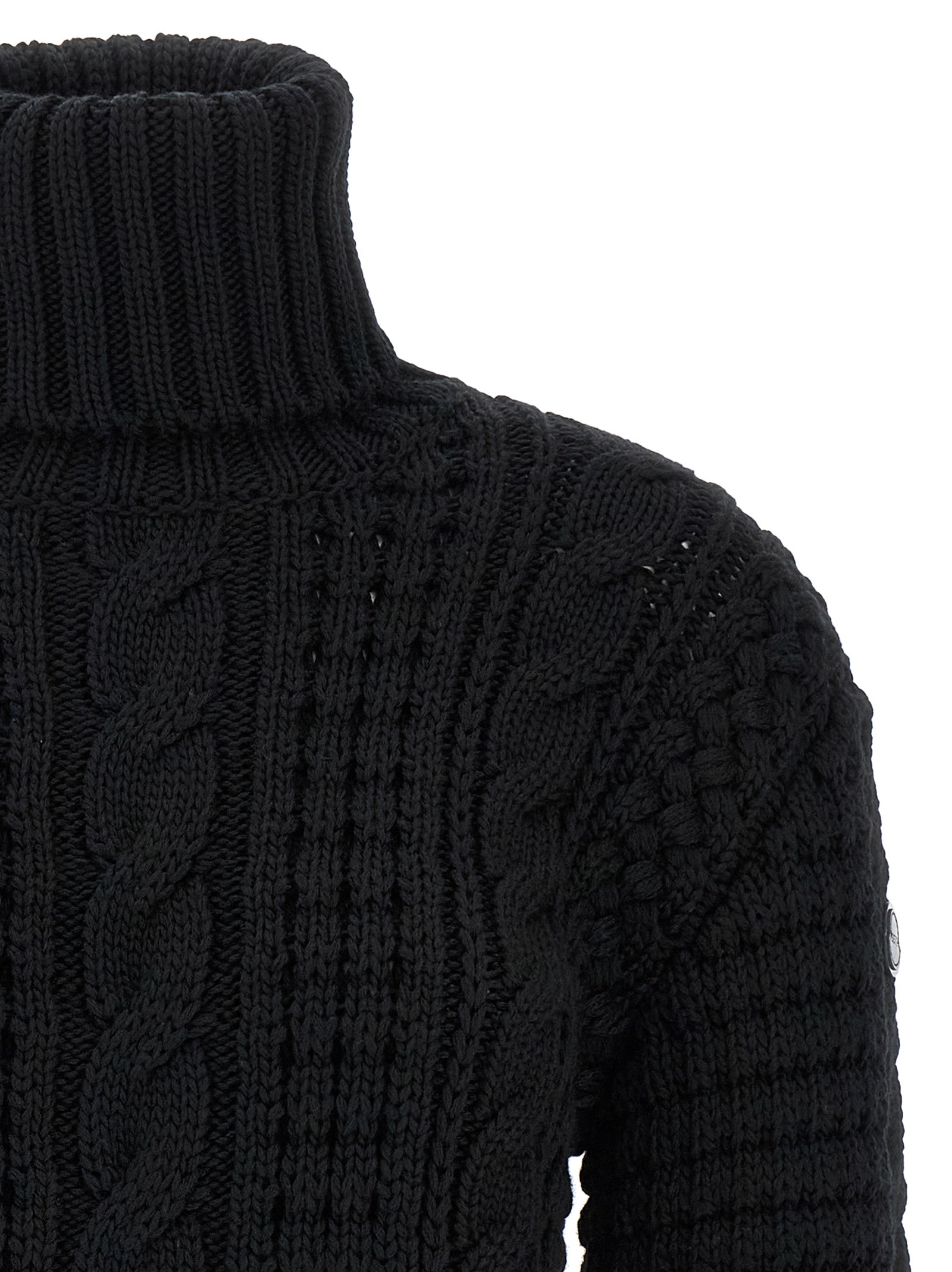 MONCLER GENIUS Black Virgin Wool Cardigan MONCLER GENIUS