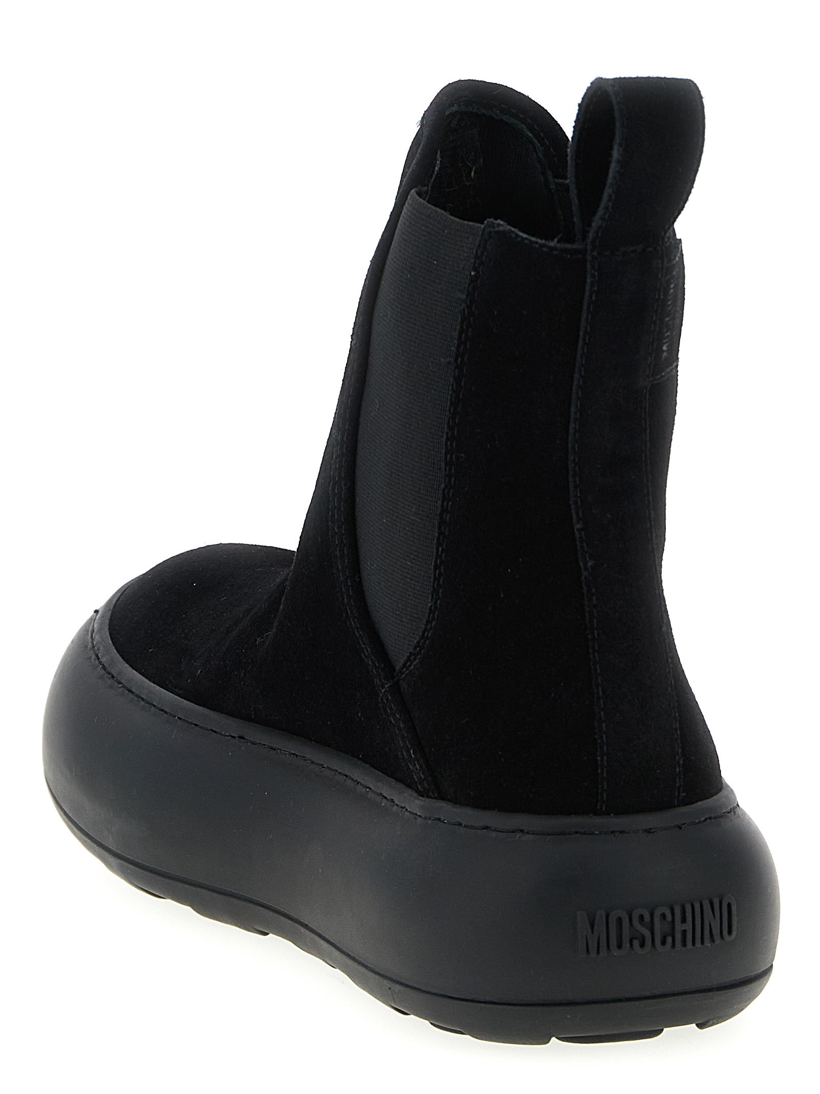 Moschino Black Calfskin Chelsea Boots Moschino