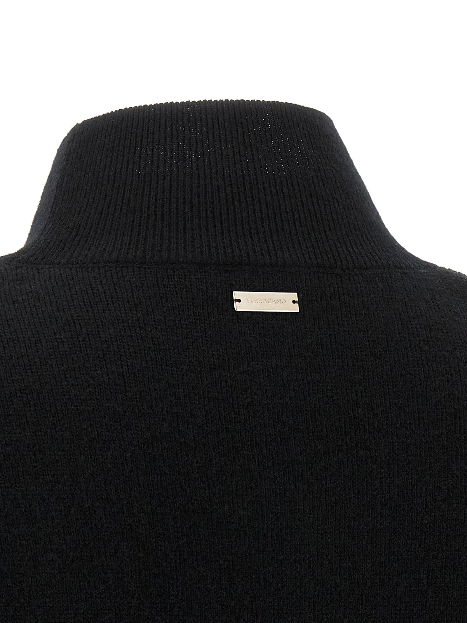 Ferragamo Black Virgin Wool Cardigan Ferragamo