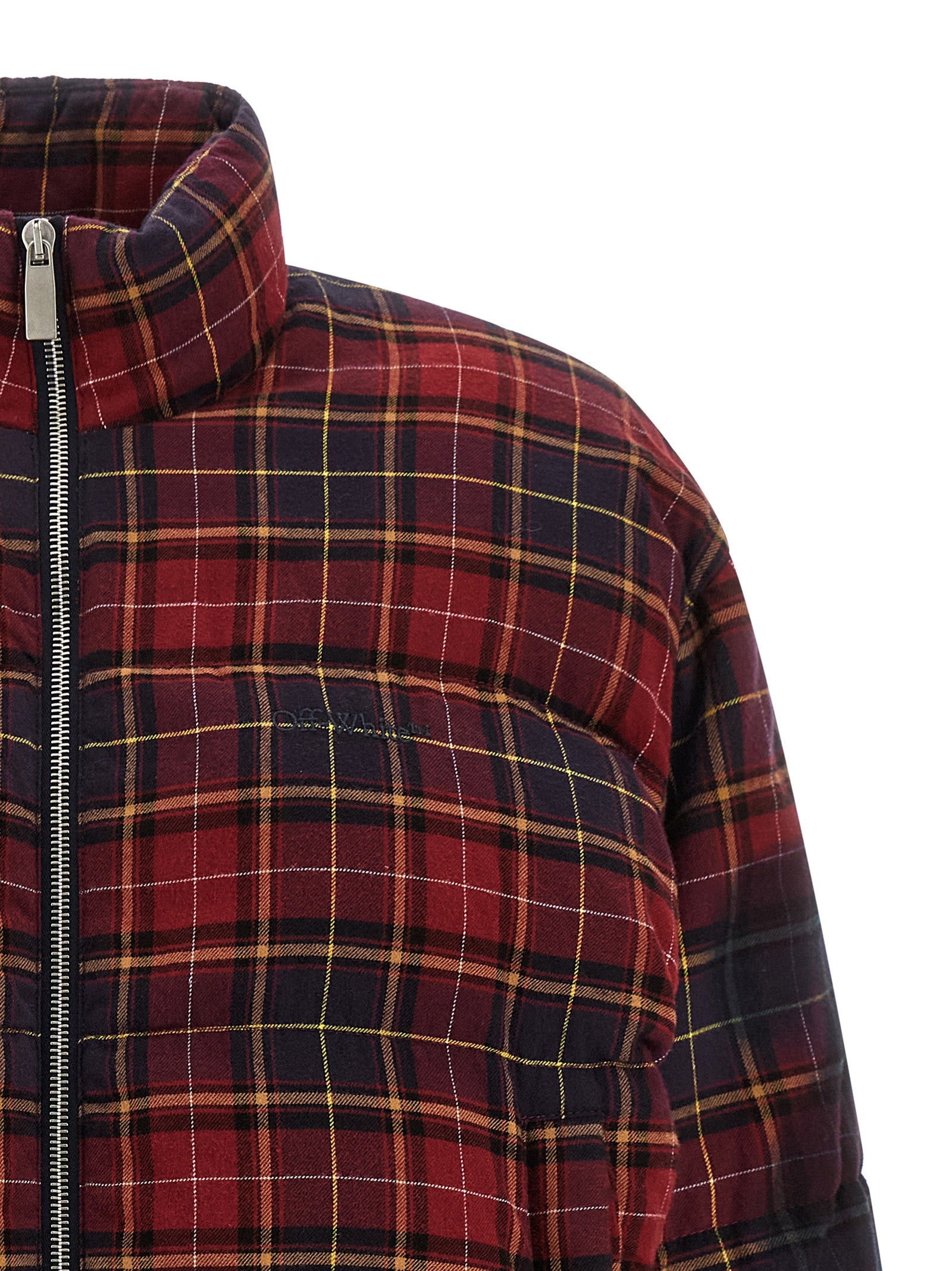 Off-White Bordeaux Cotton Full-Length Jacket Off-White