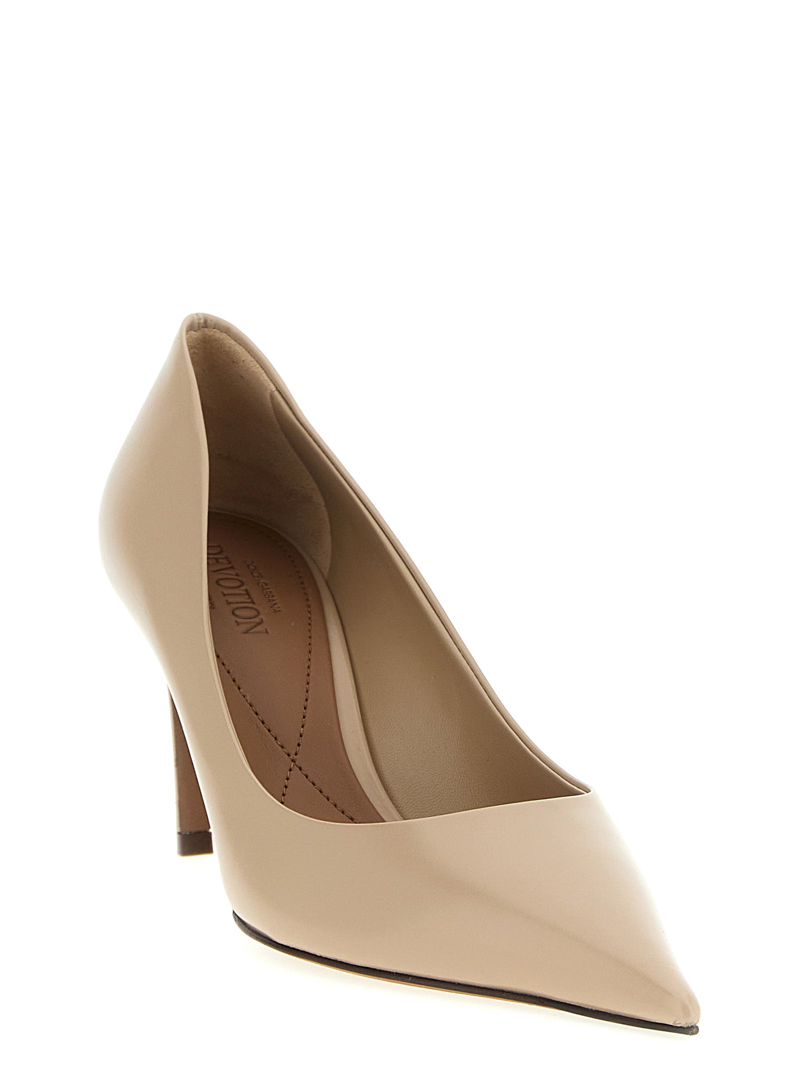 Dolce & Gabbana Beige Calfskin High Heel Pumps Dolce & Gabbana