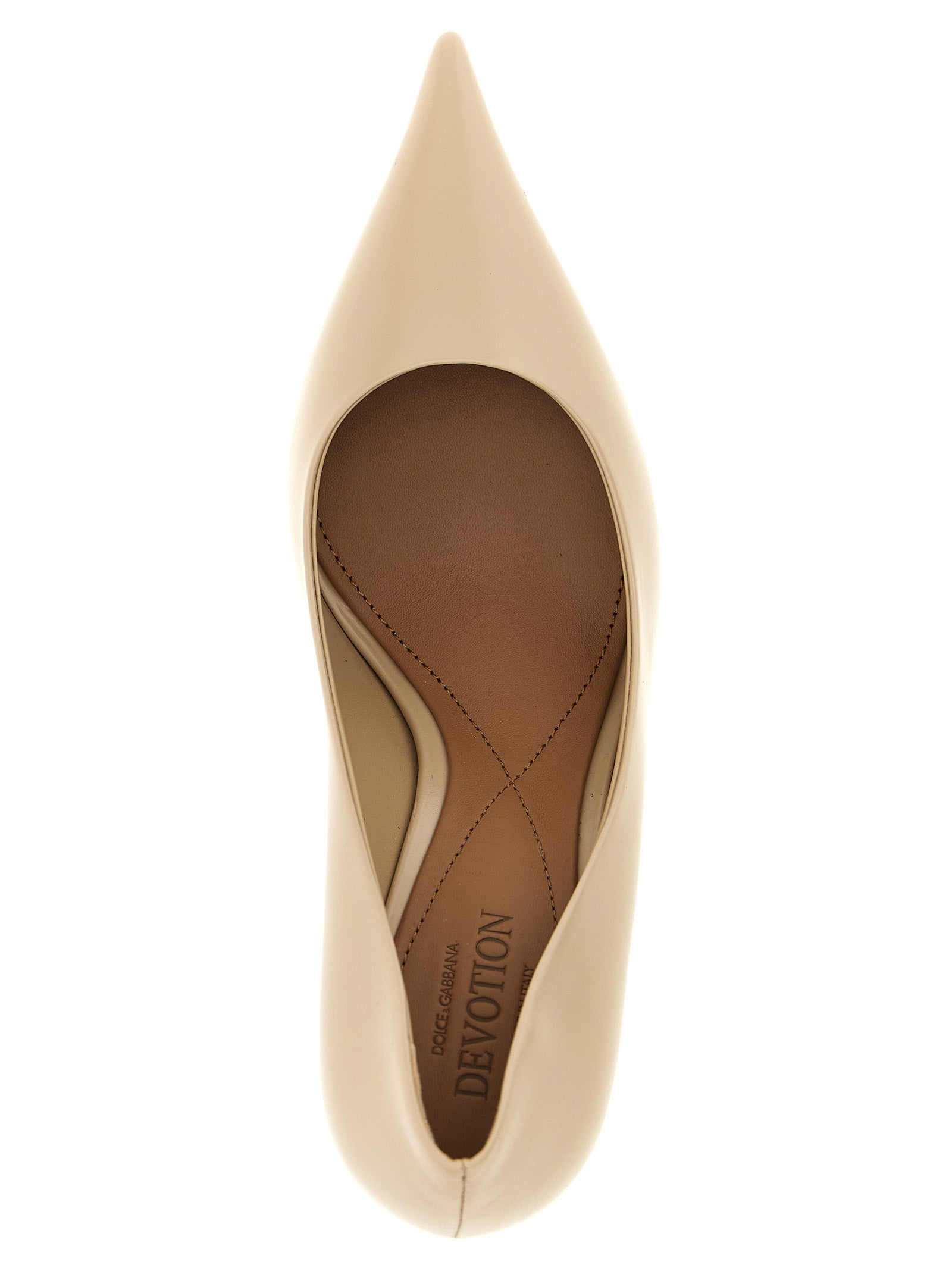 Dolce & Gabbana Beige Calfskin High Heel Pumps Dolce & Gabbana