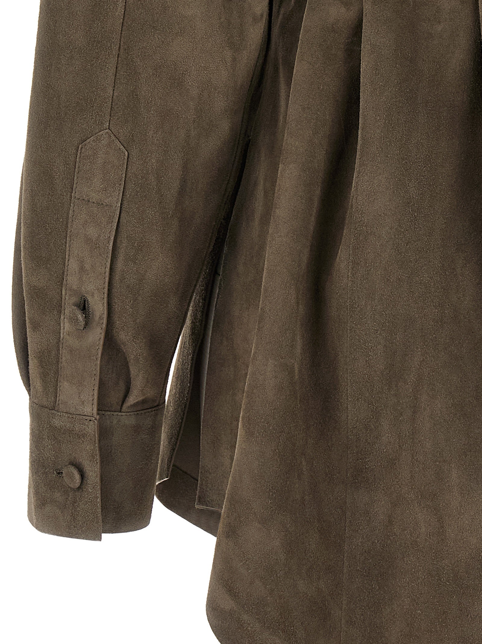 Fendi Gray Lamb Leather Blouse Fendi