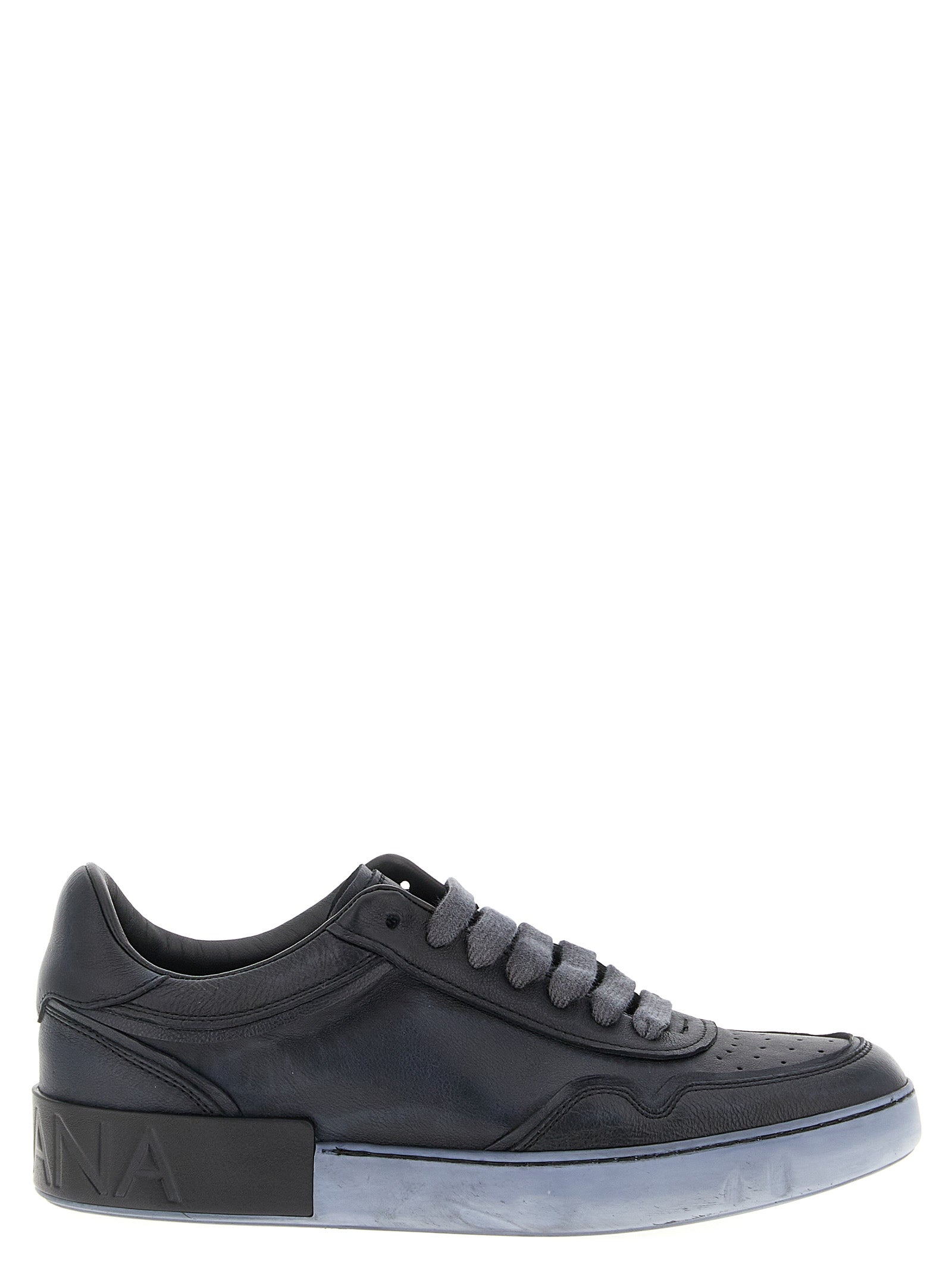 Dolce & Gabbana Black Lamb Leather Low Top Sneakers Dolce & Gabbana