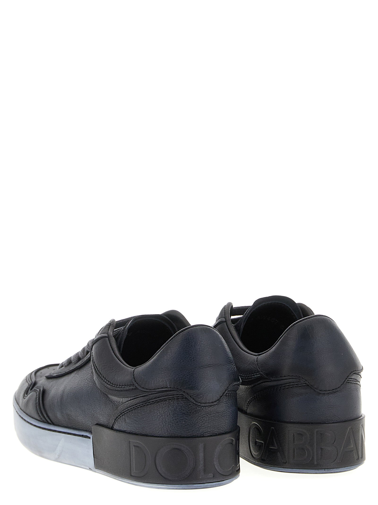 Dolce & Gabbana Black Lamb Leather Low Top Sneakers Dolce & Gabbana