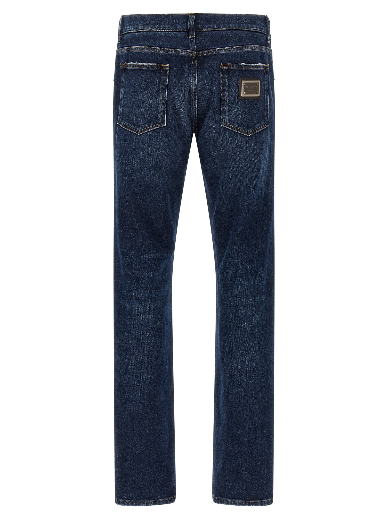 Dolce & Gabbana Blue Cotton Straight-Leg Jeans Dolce & Gabbana