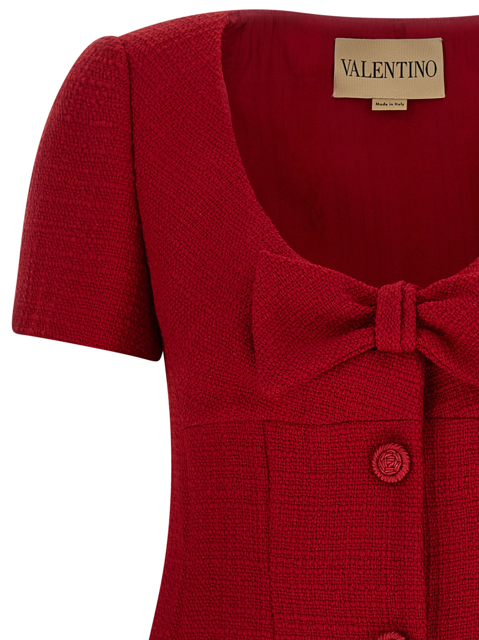 Valentino Garavani Multicolor Virgin Wool Short Dress Valentino Garavani