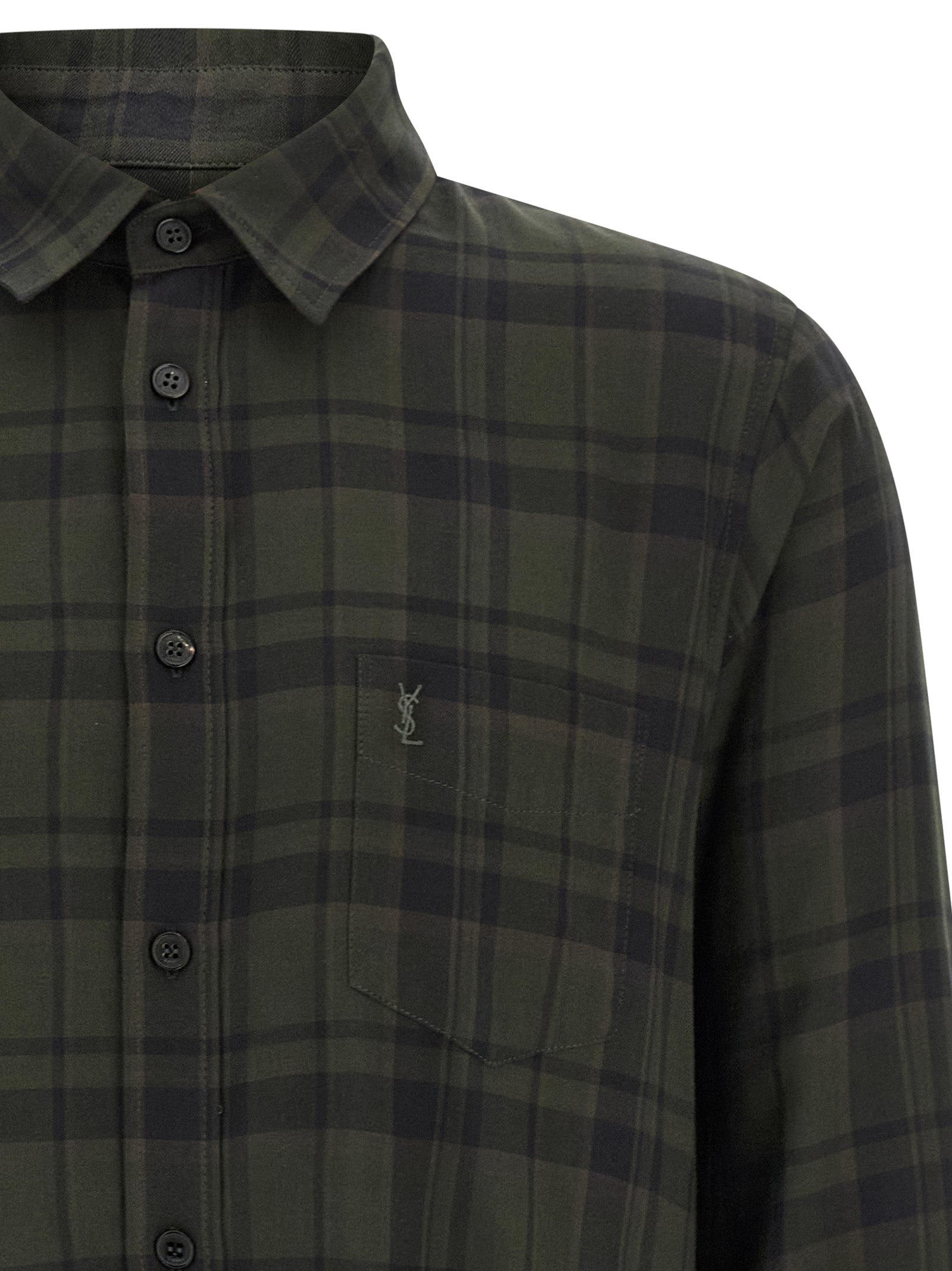 Saint Laurent Bicolor Cotton Blouse Saint Laurent