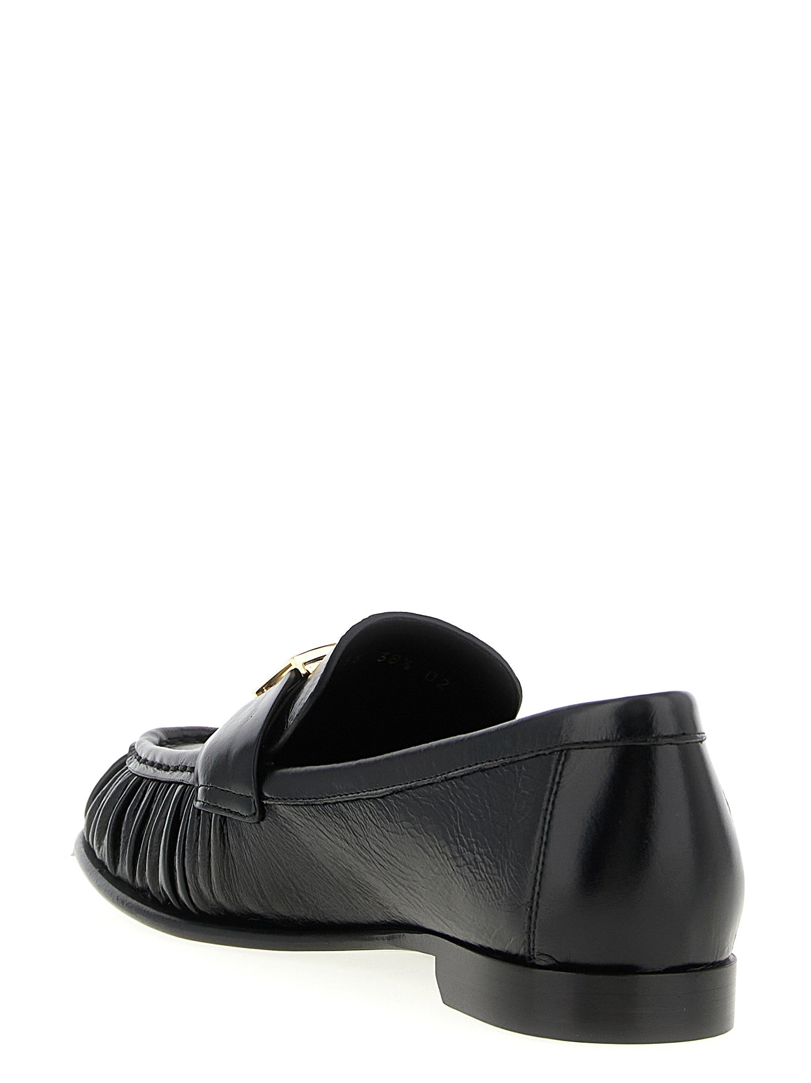 Fendi Black Lamb Leather Slip-On Loafers Fendi