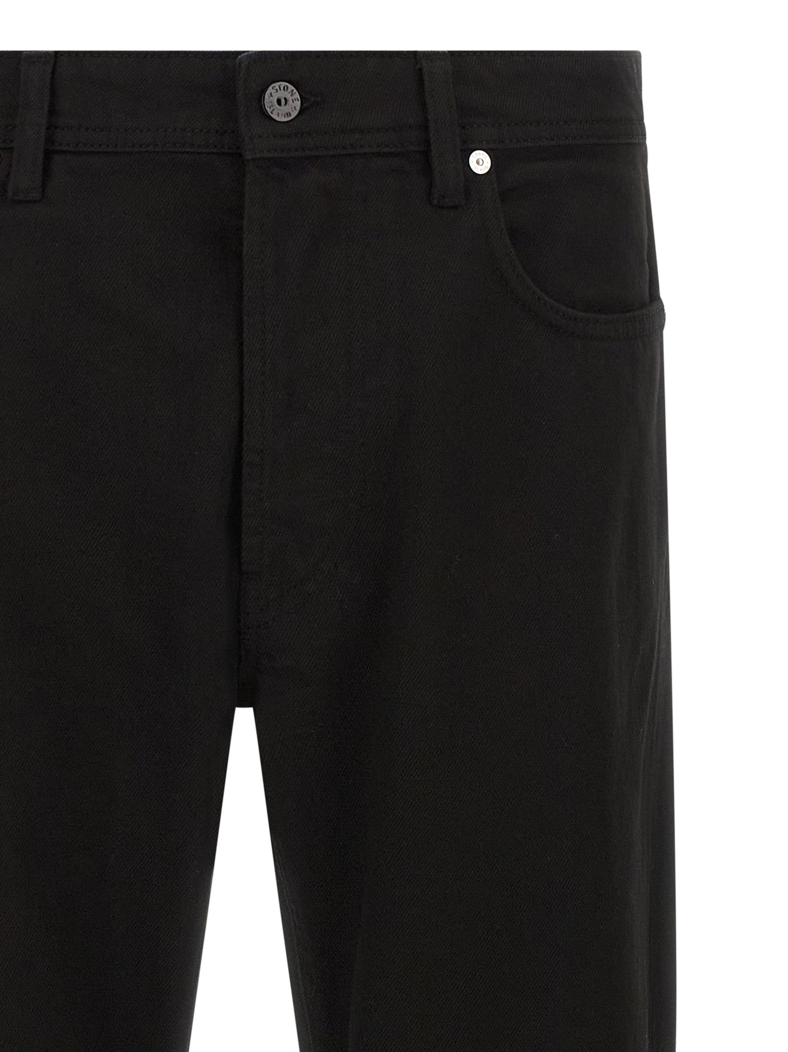 Stone Island Black Cotton Straight-Leg Jeans Stone Island