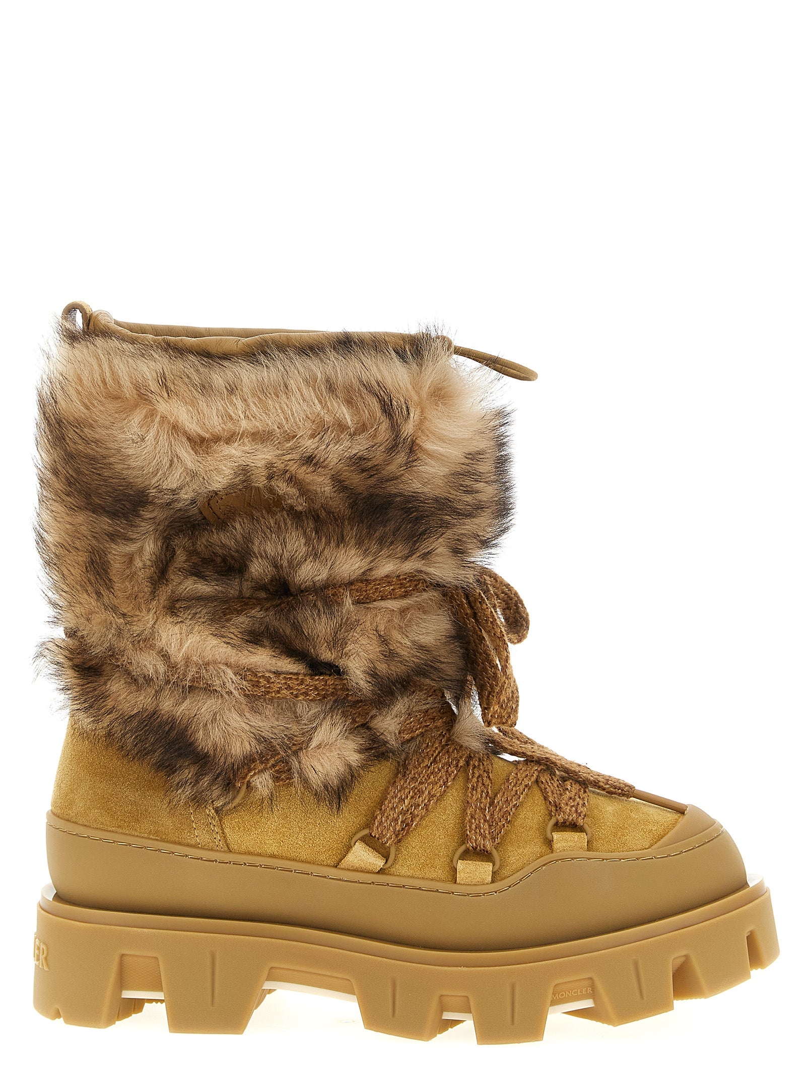 Moncler Brown Calfskin Flat Boots Moncler
